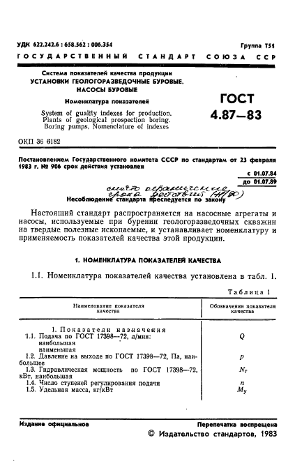 ГОСТ 4.87-83