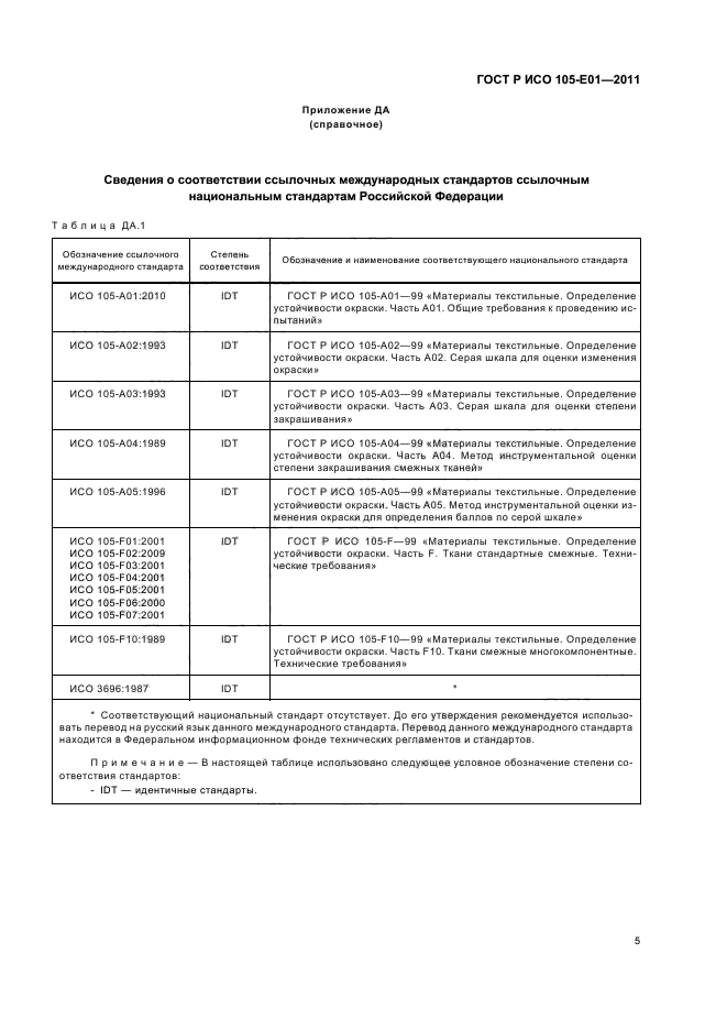 ГОСТ Р ИСО 105-E01-2011