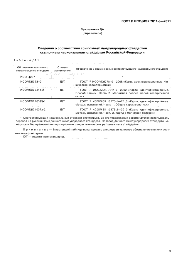 ГОСТ Р ИСО/МЭК 7811-8-2011