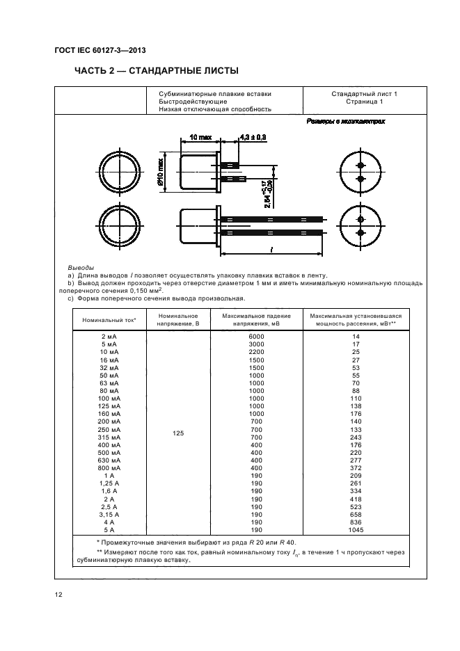 ГОСТ IEC 60127-3-2013