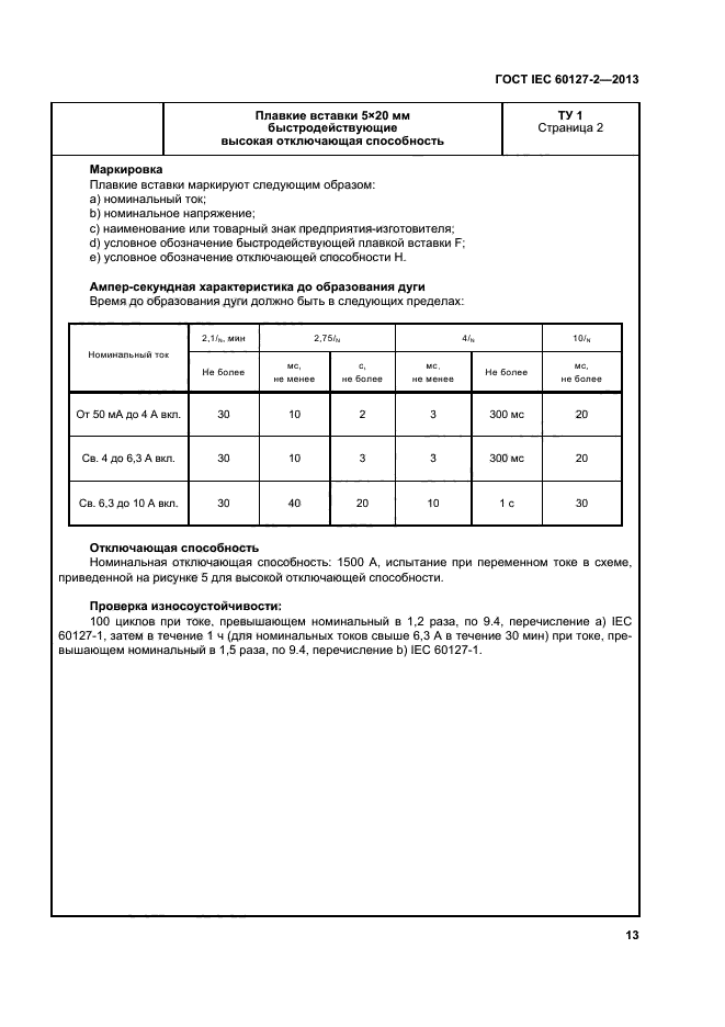 ГОСТ IEC 60127-2-2013