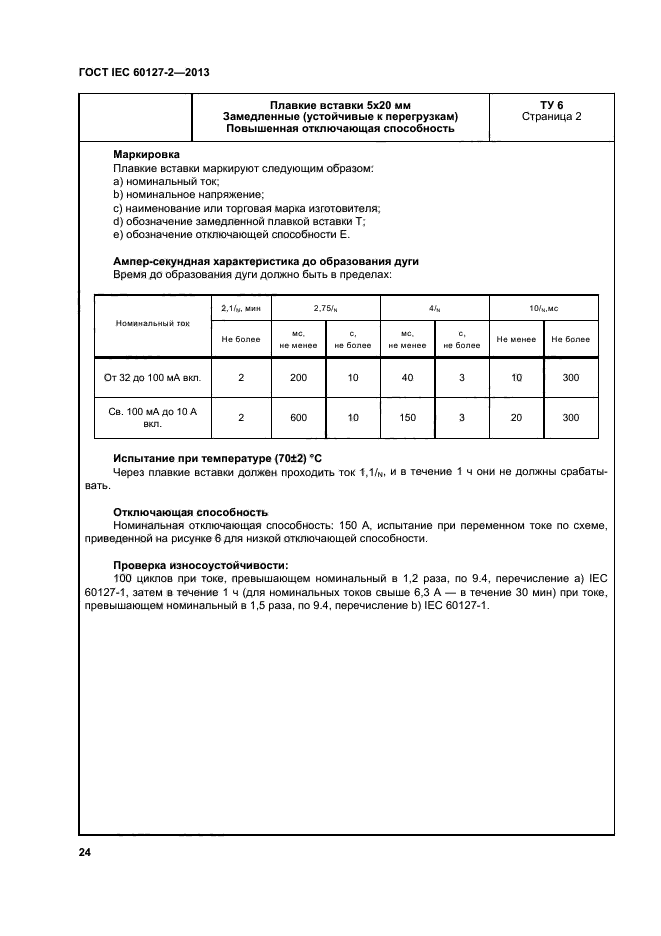 ГОСТ IEC 60127-2-2013