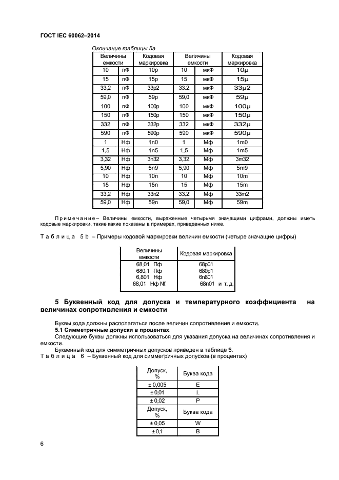 ГОСТ IEC 60062-2014