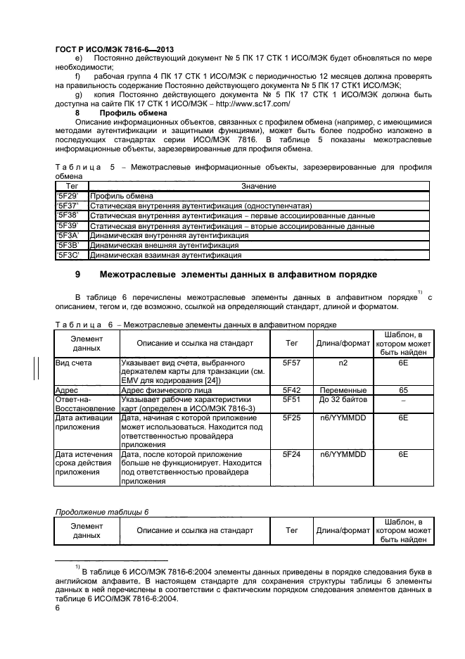 ГОСТ Р ИСО/МЭК 7816-6-2013
