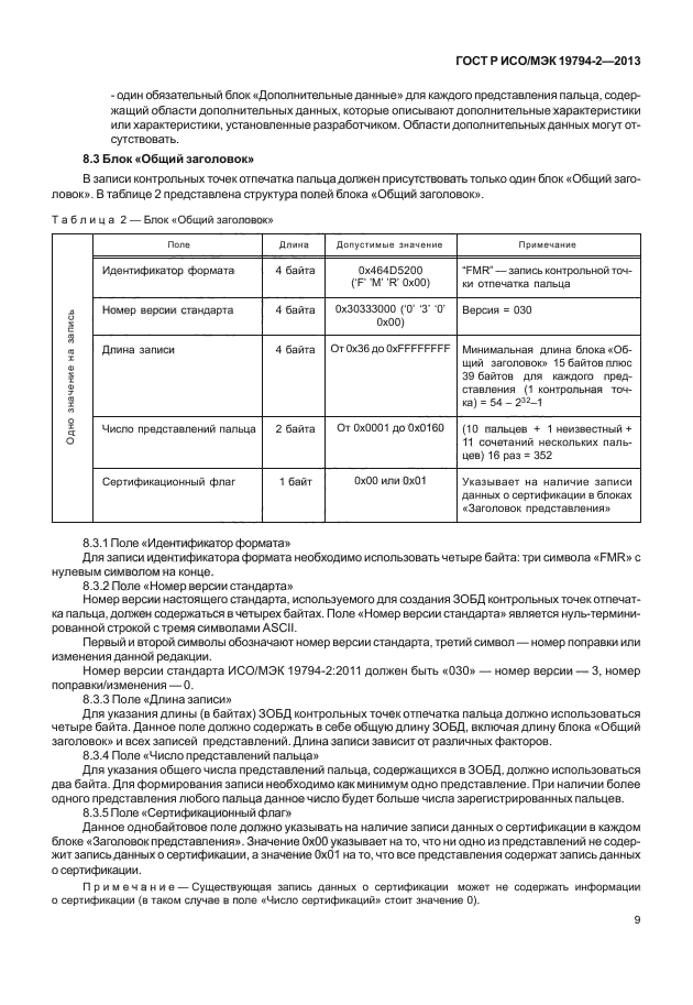 ГОСТ Р ИСО/МЭК 19794-2-2013