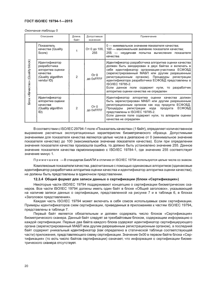 ГОСТ ISO/IEC 19794-1-2015