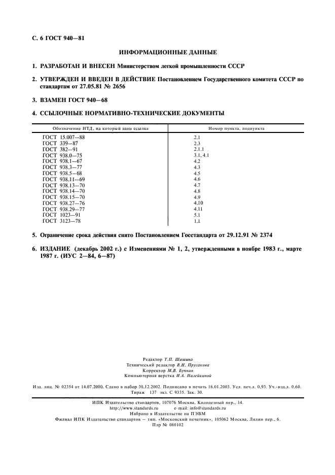 ГОСТ 940-81