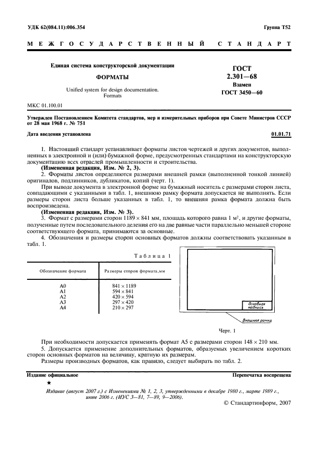 ГОСТ 2.301-68