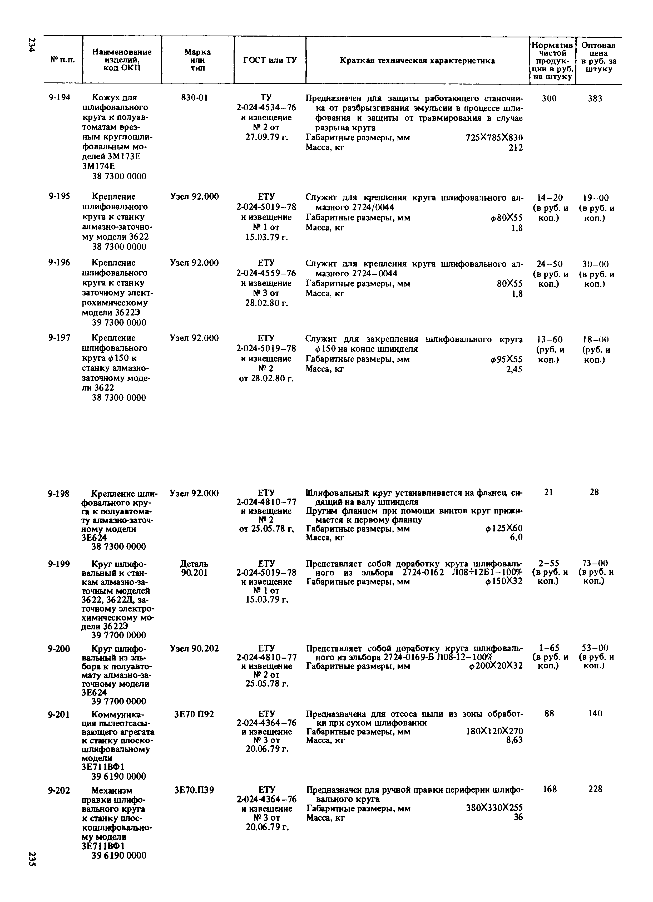 Прейскурант 18-01