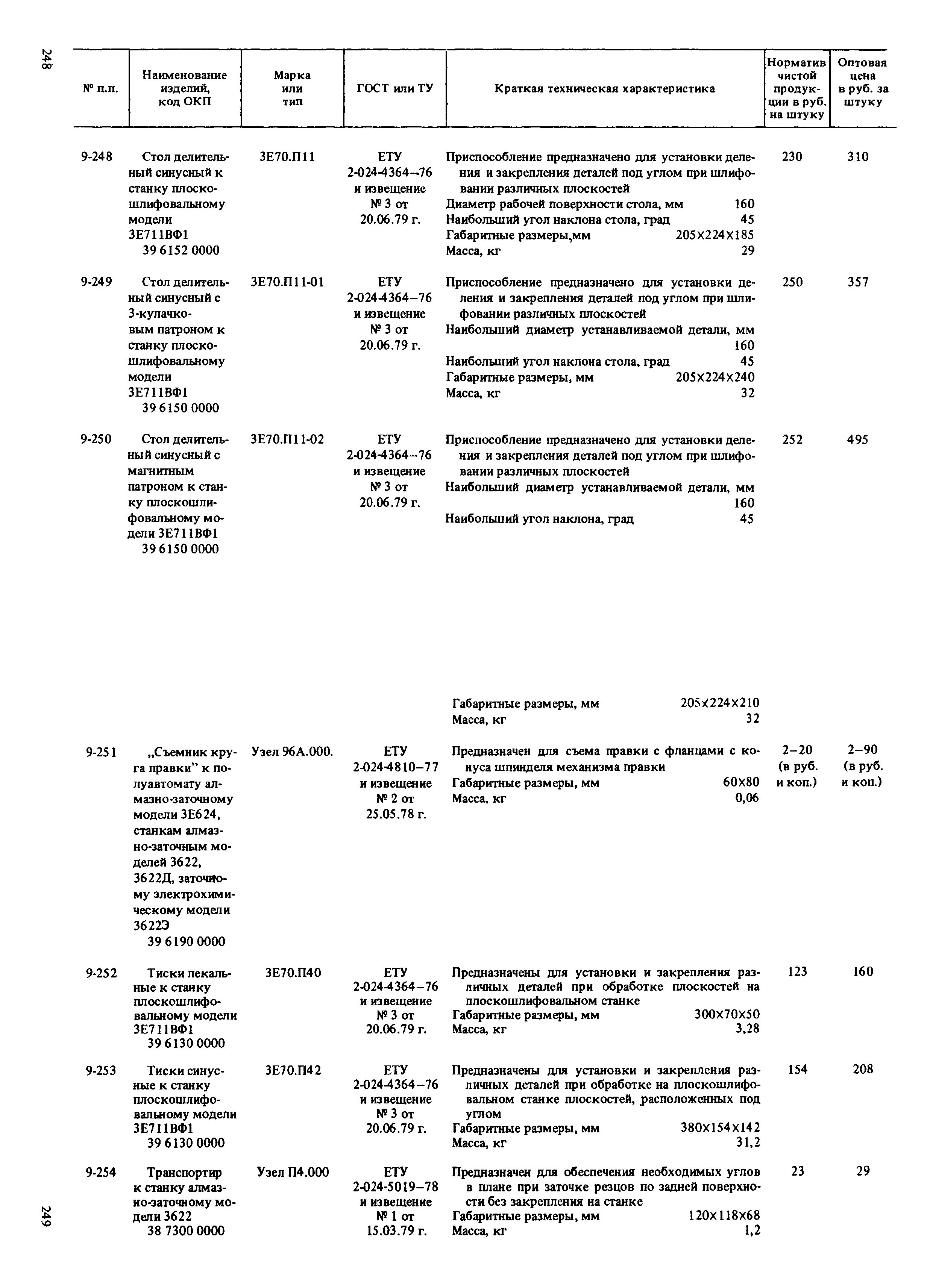 Прейскурант 18-01