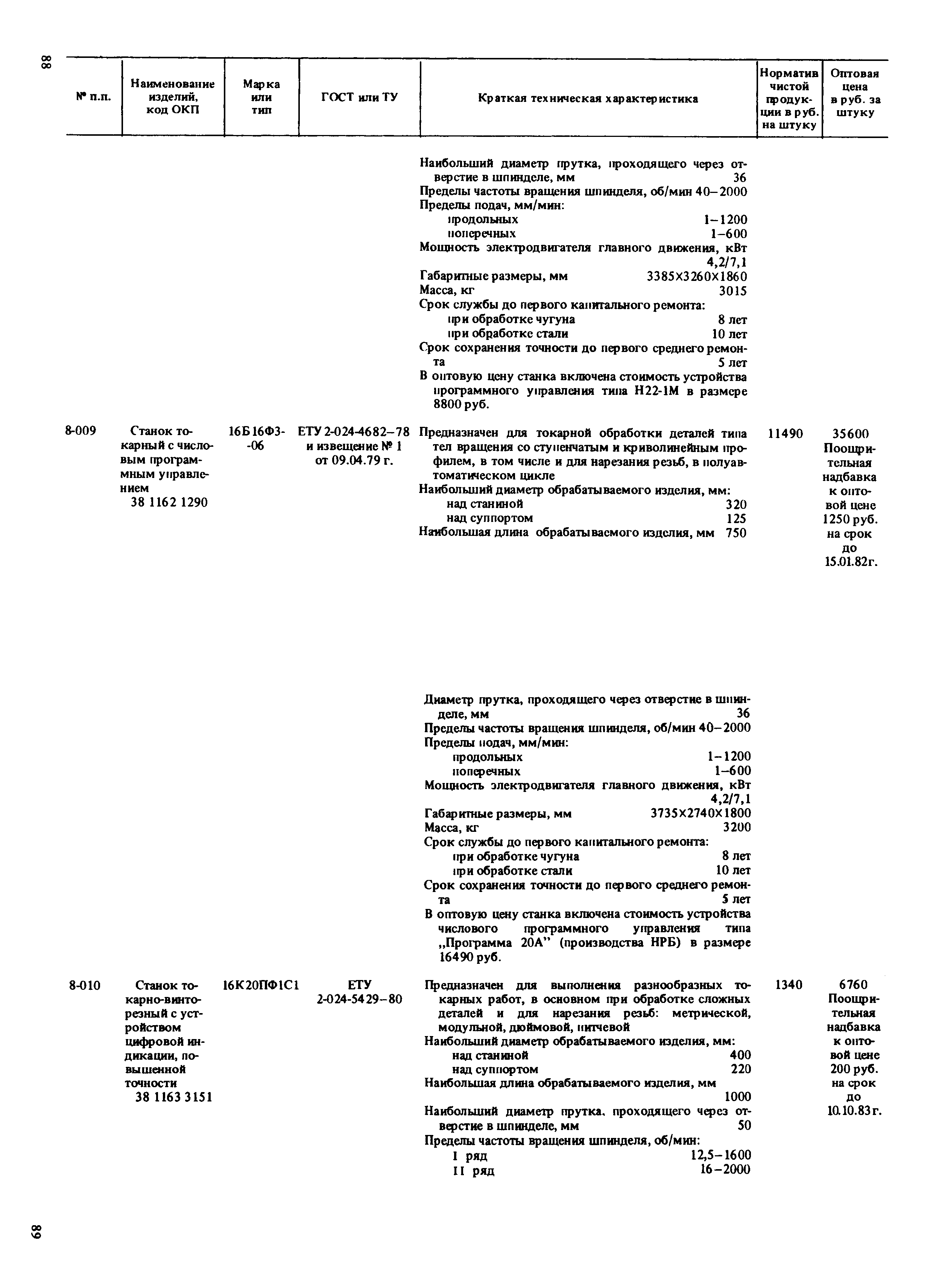 Прейскурант 18-01