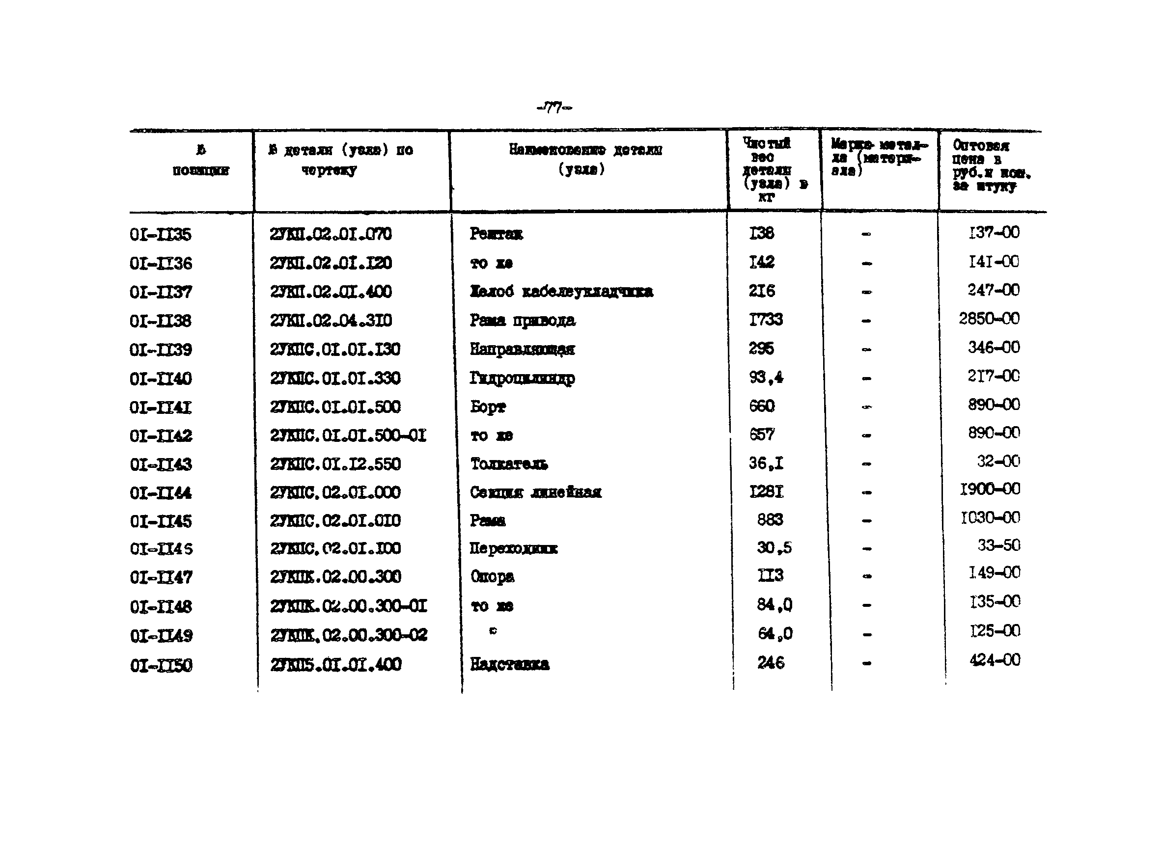 Прейскурант 27-01-44