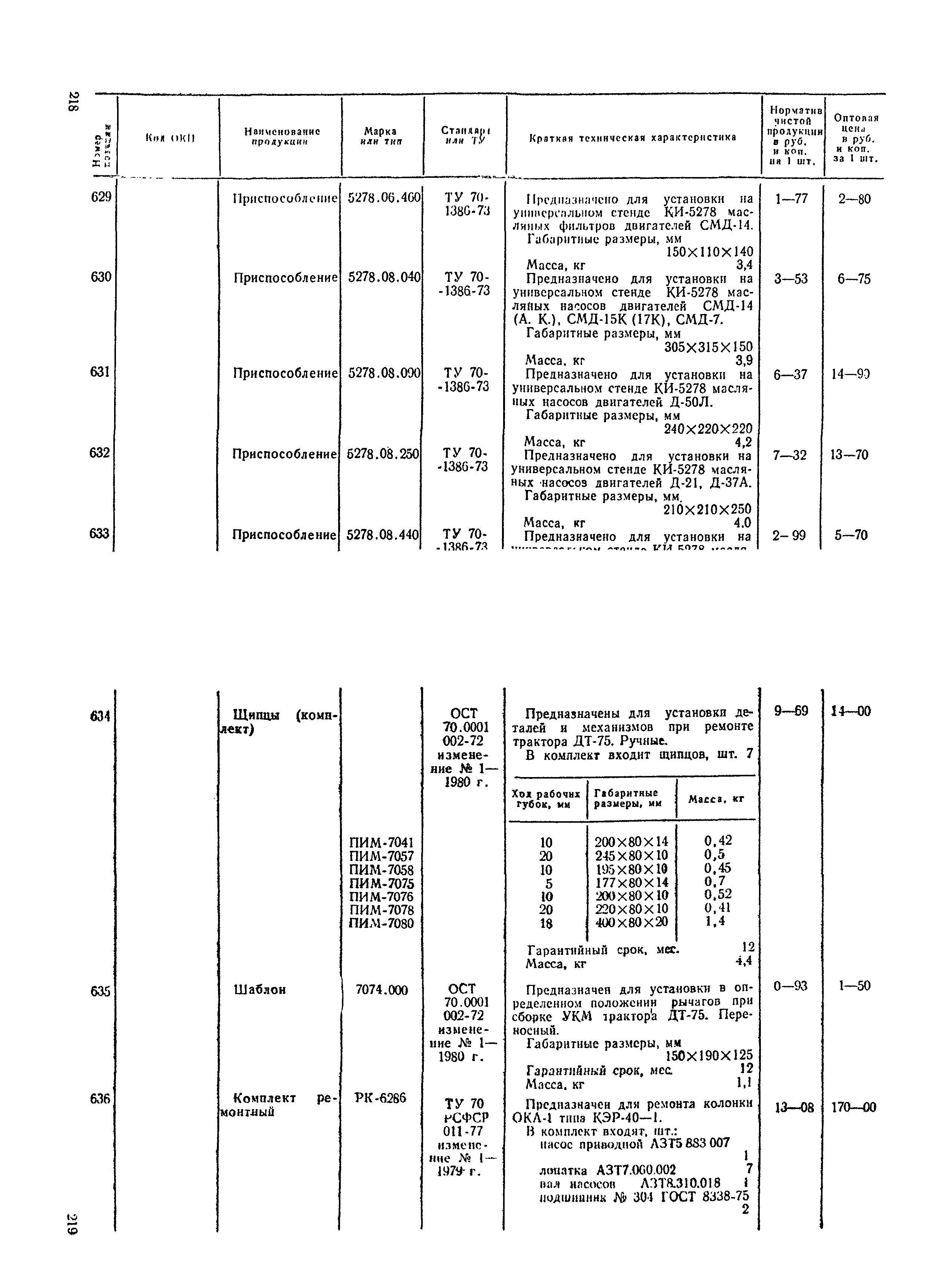 Прейскурант 24-04-01