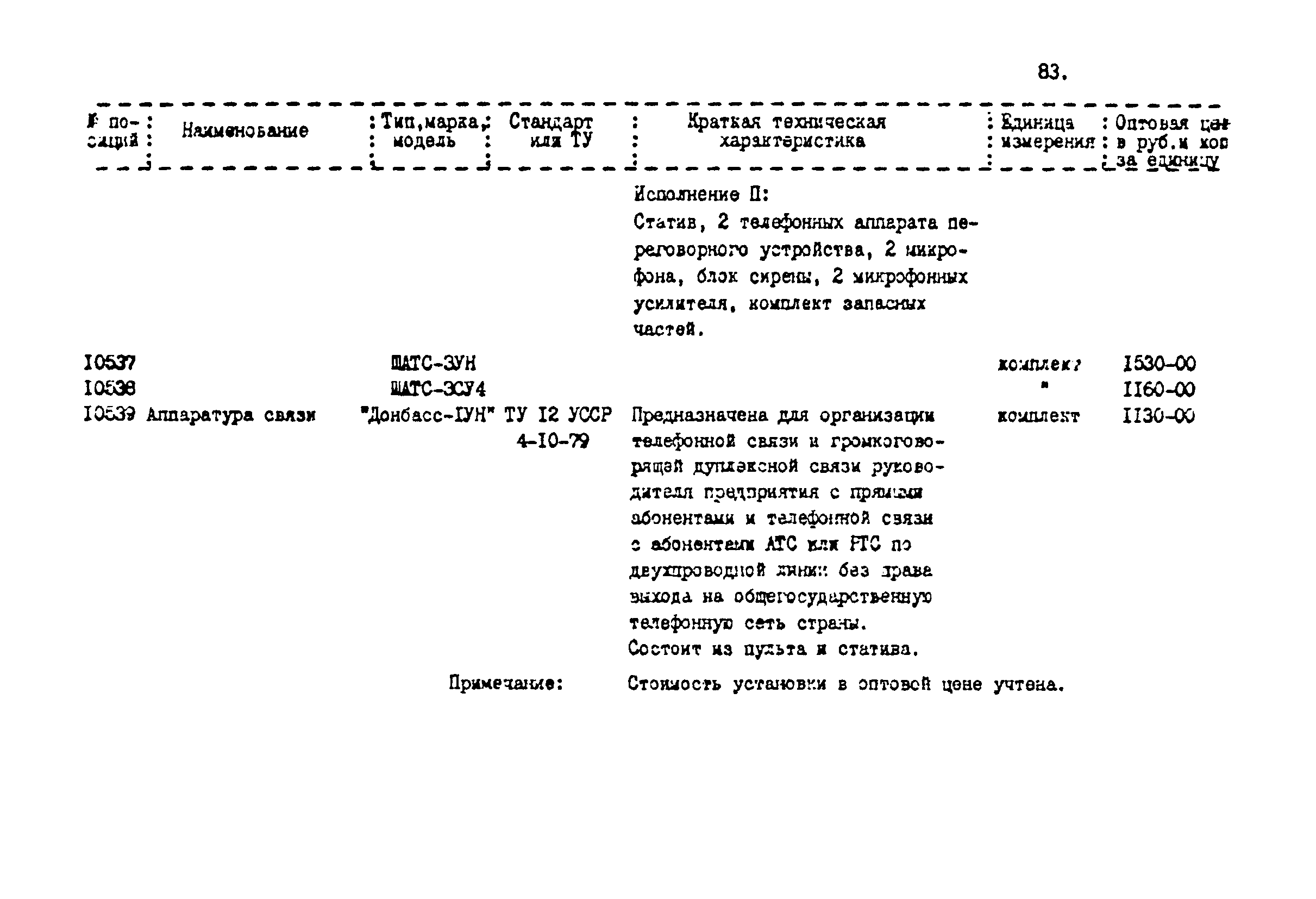 Прейскурант 24-18-44-02