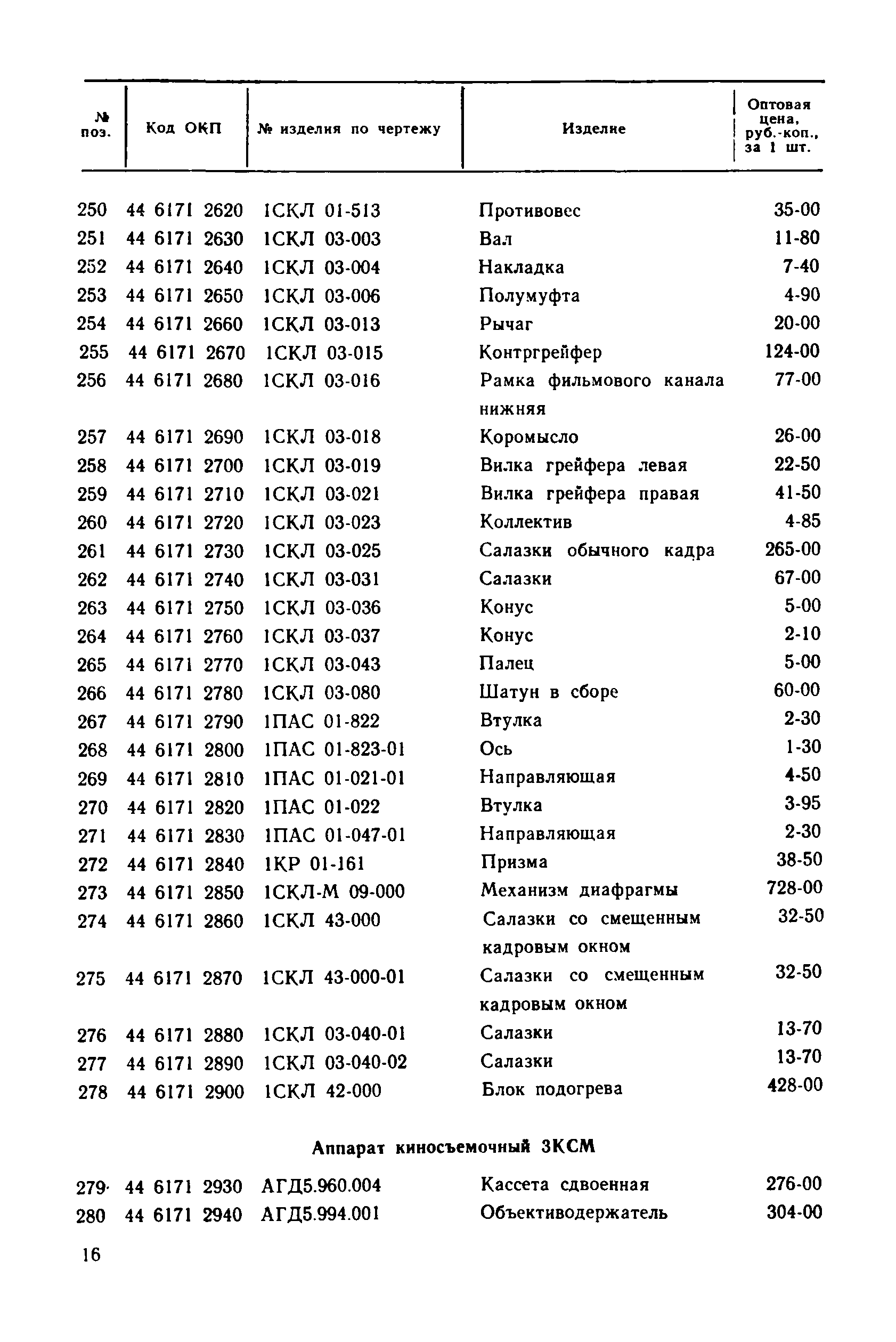 Прейскурант 27-01-30