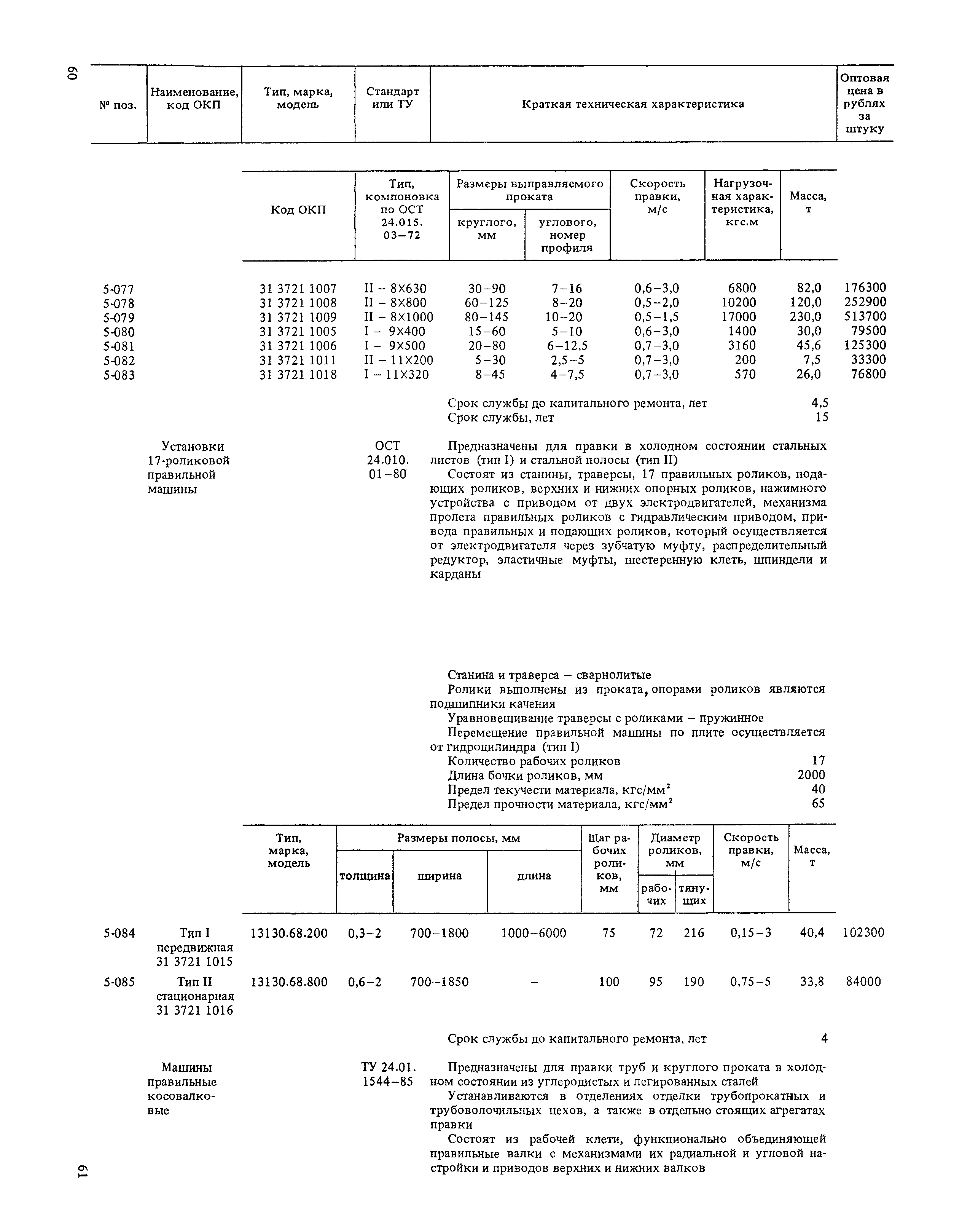 Прейскурант 19-01