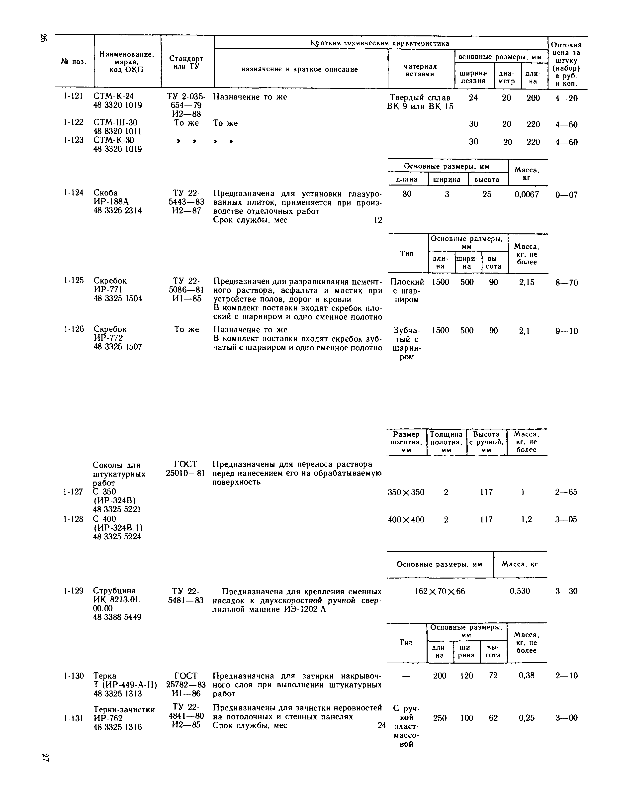 Прейскурант 22-04-49