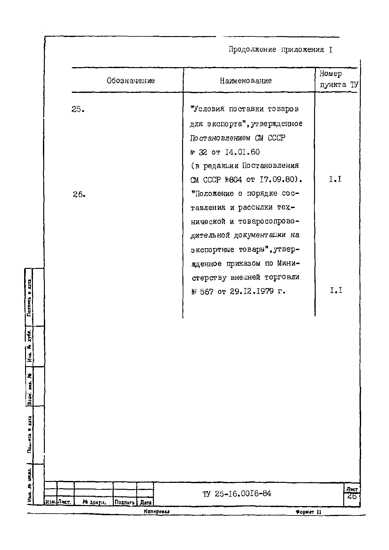 ТУ 25-16.0018-84