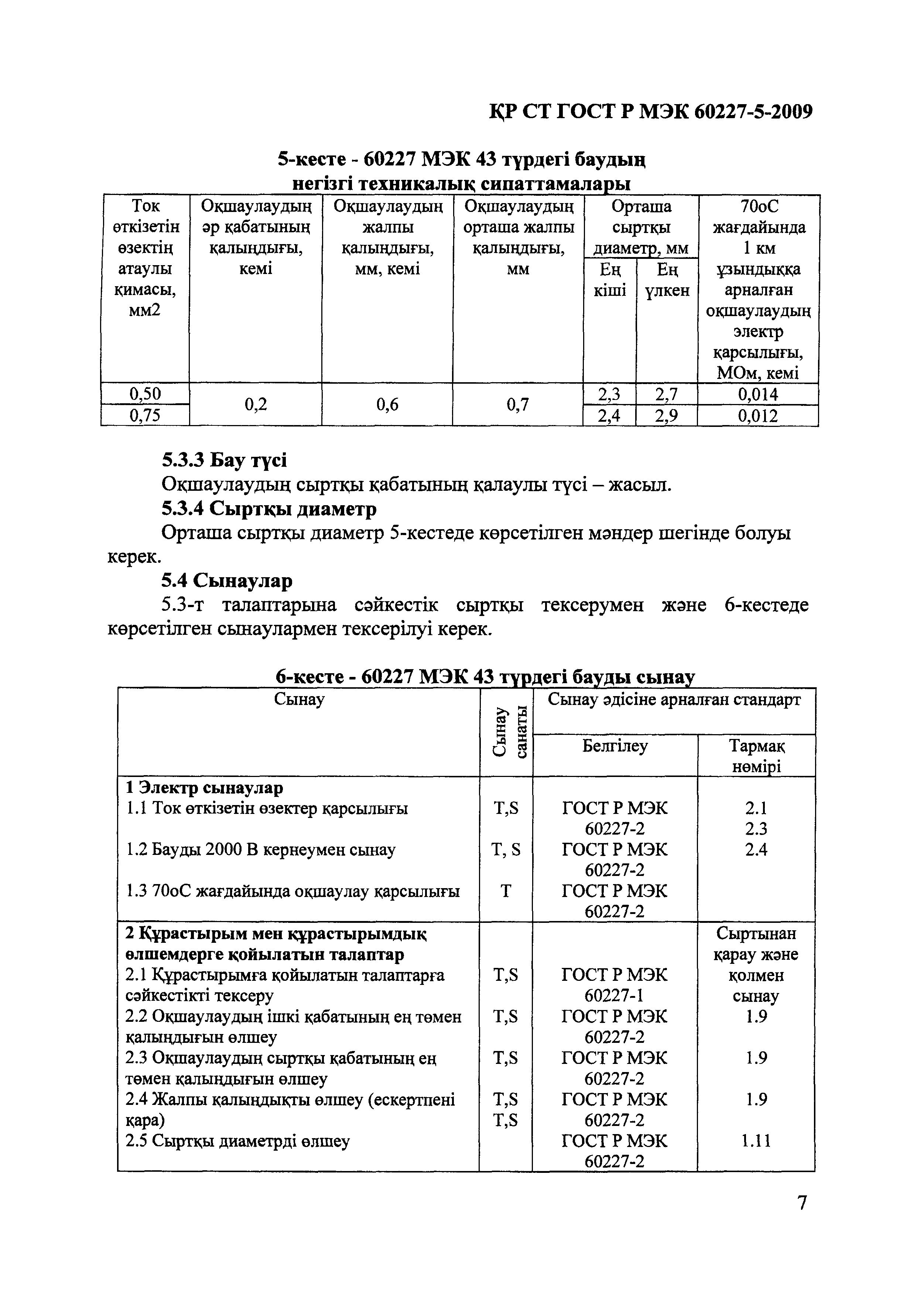 СТ РК ГОСТ Р МЭК 60227-5-2009