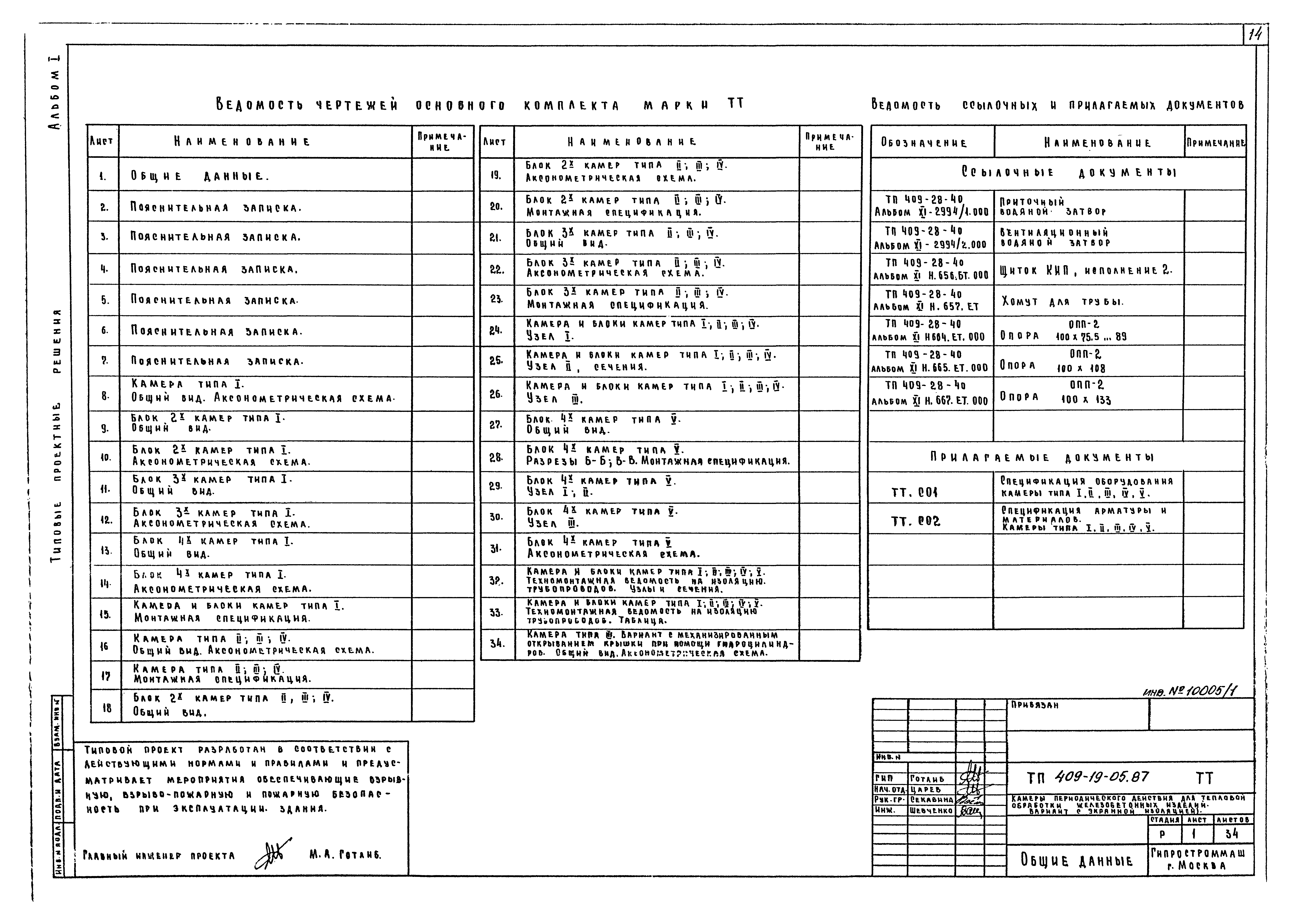 Типовые проектные решения 409-19-05.87