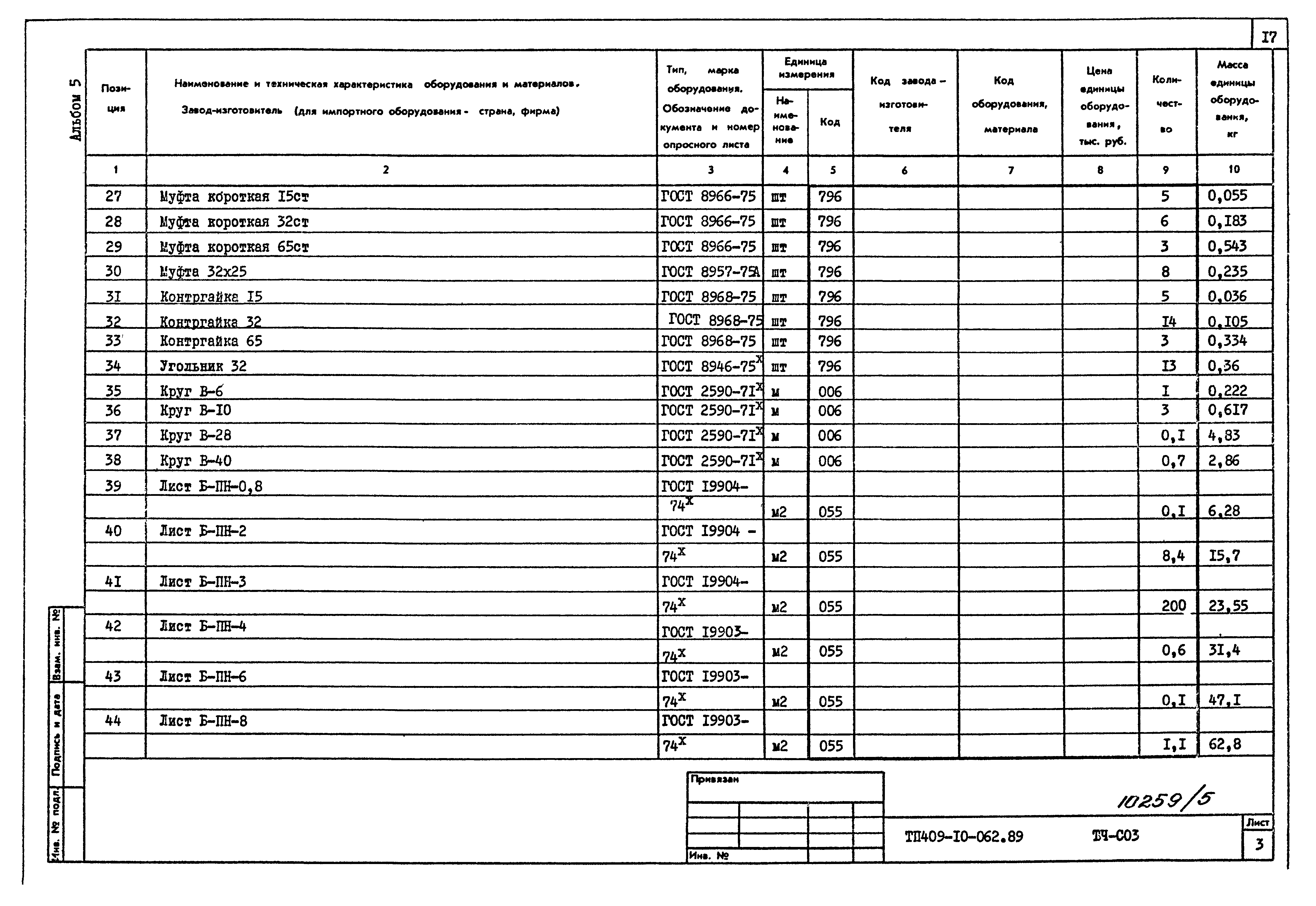 Типовые проектные решения 409-10-062.89