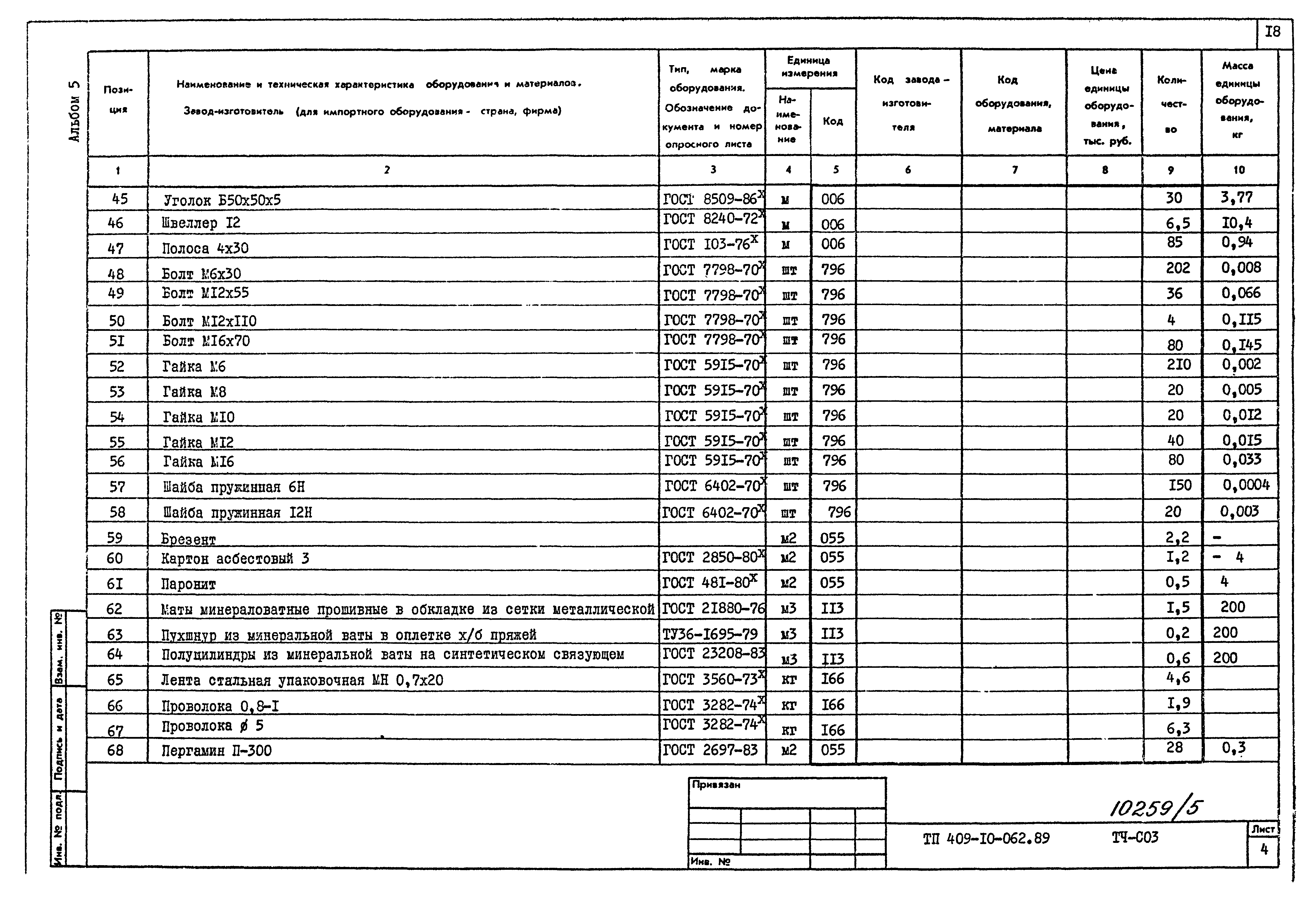 Типовые проектные решения 409-10-062.89