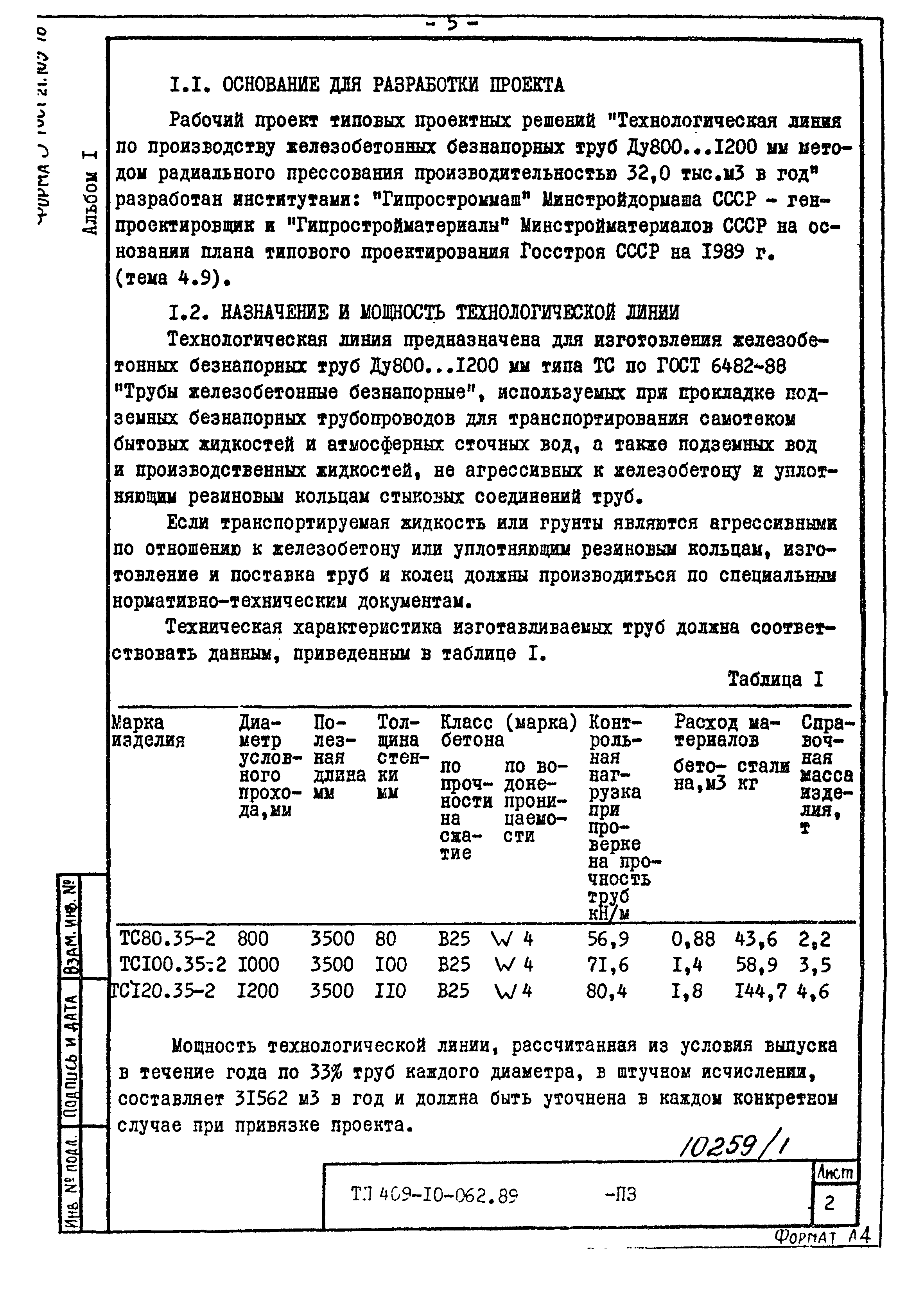 Типовые проектные решения 409-10-062.89