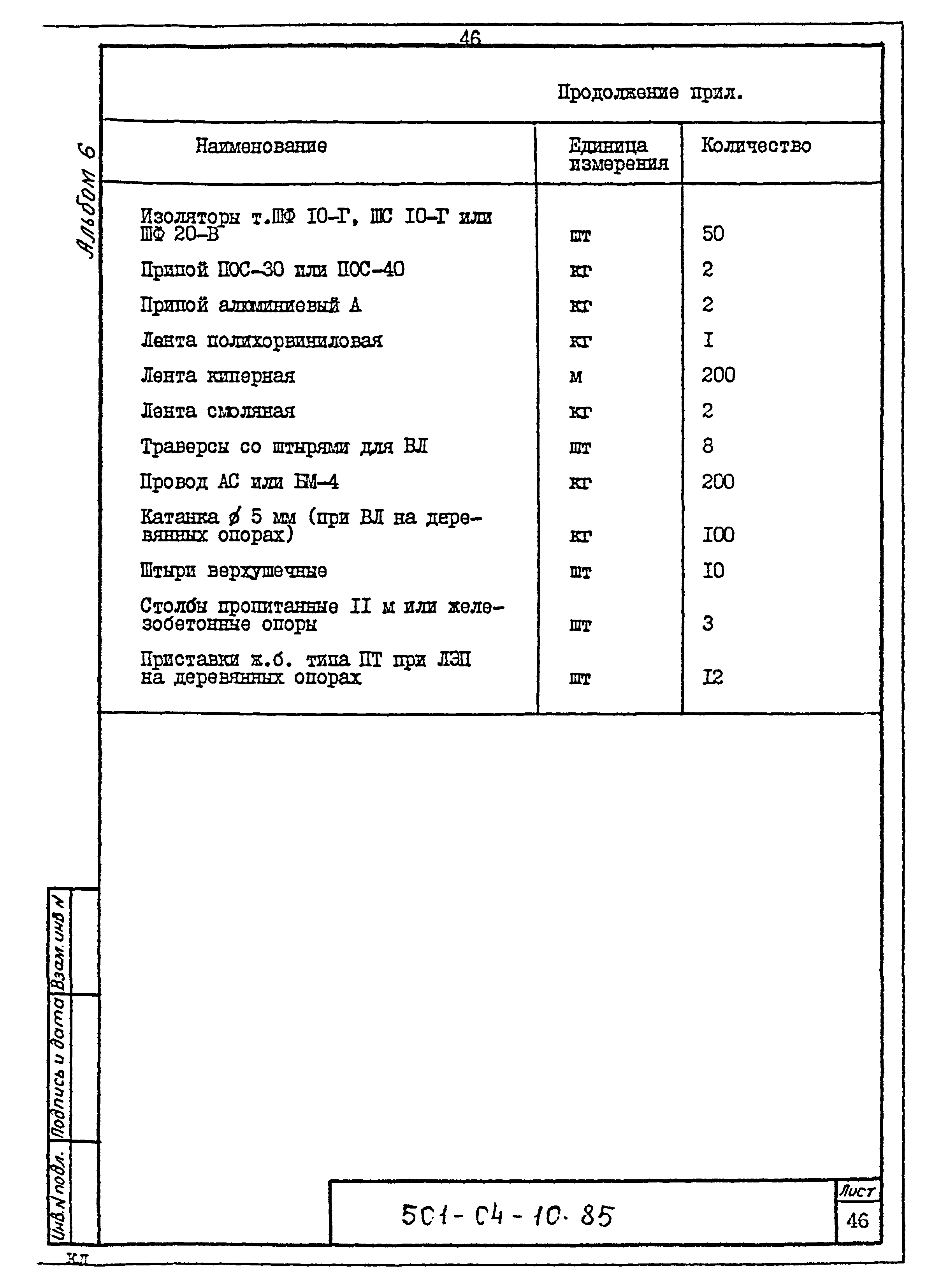 Типовые проектные решения 501-04-10.85