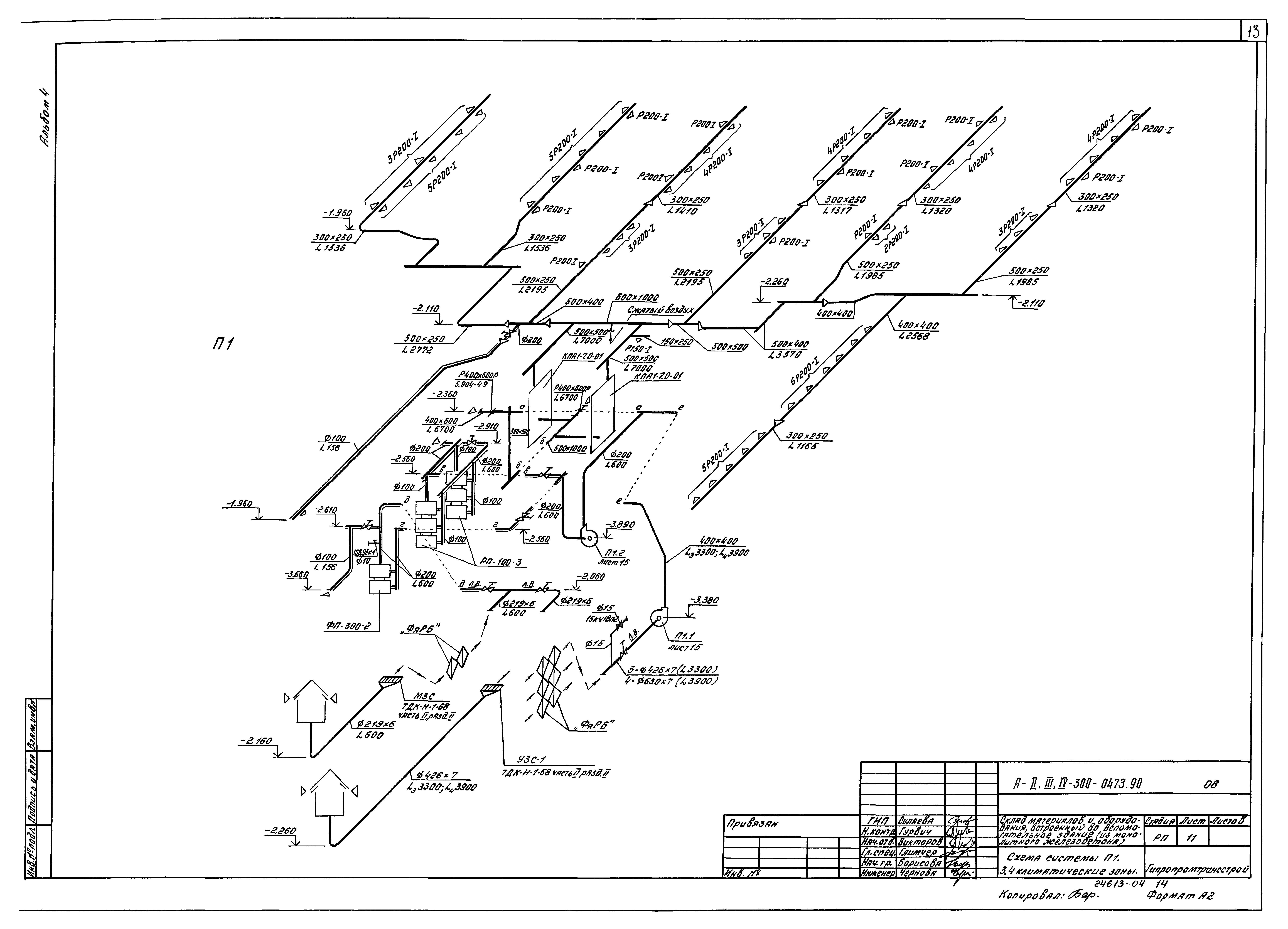 Типовые проектные решения А-II,III,IV-300-0473.90