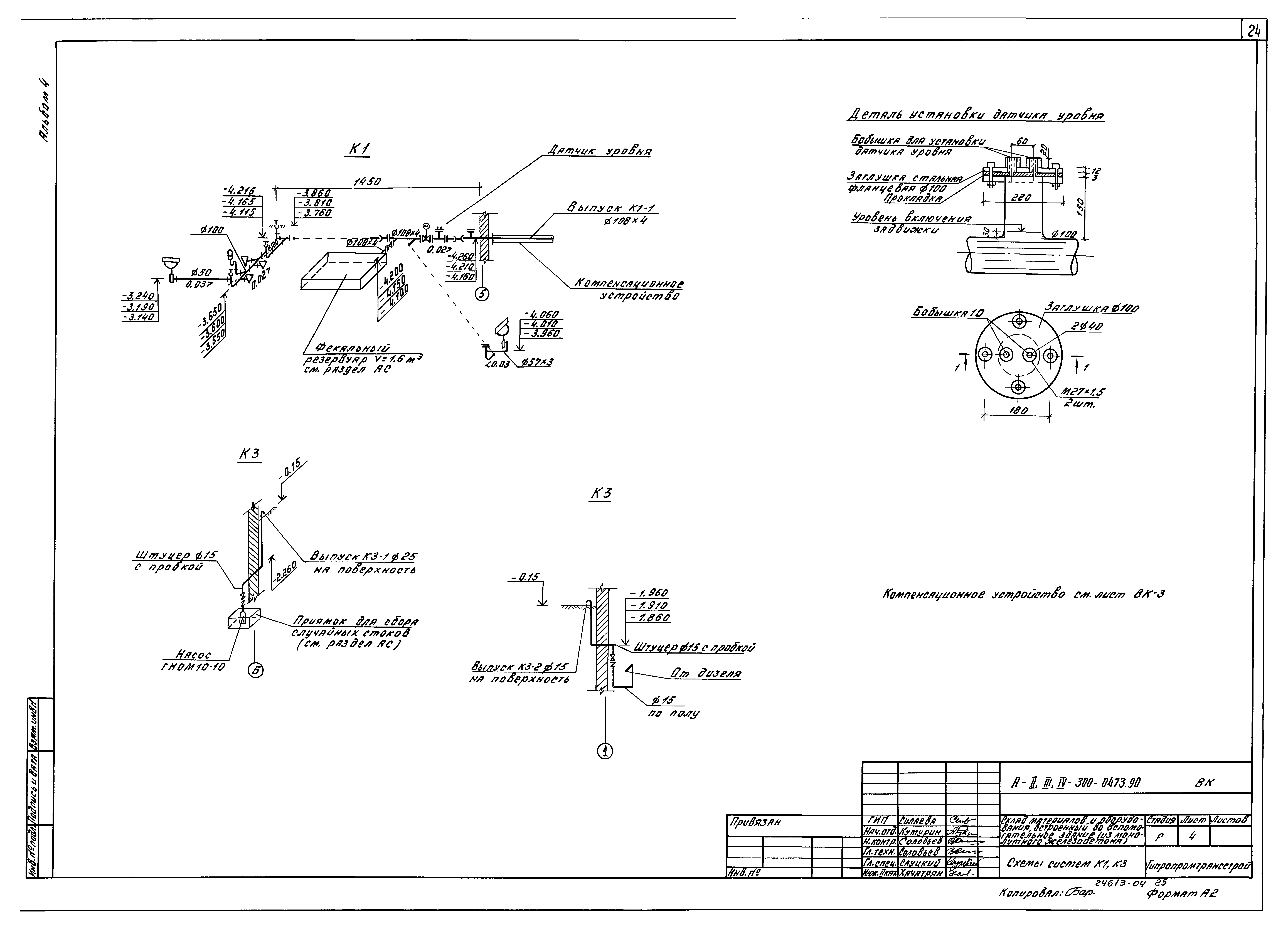 Типовые проектные решения А-II,III,IV-300-0473.90