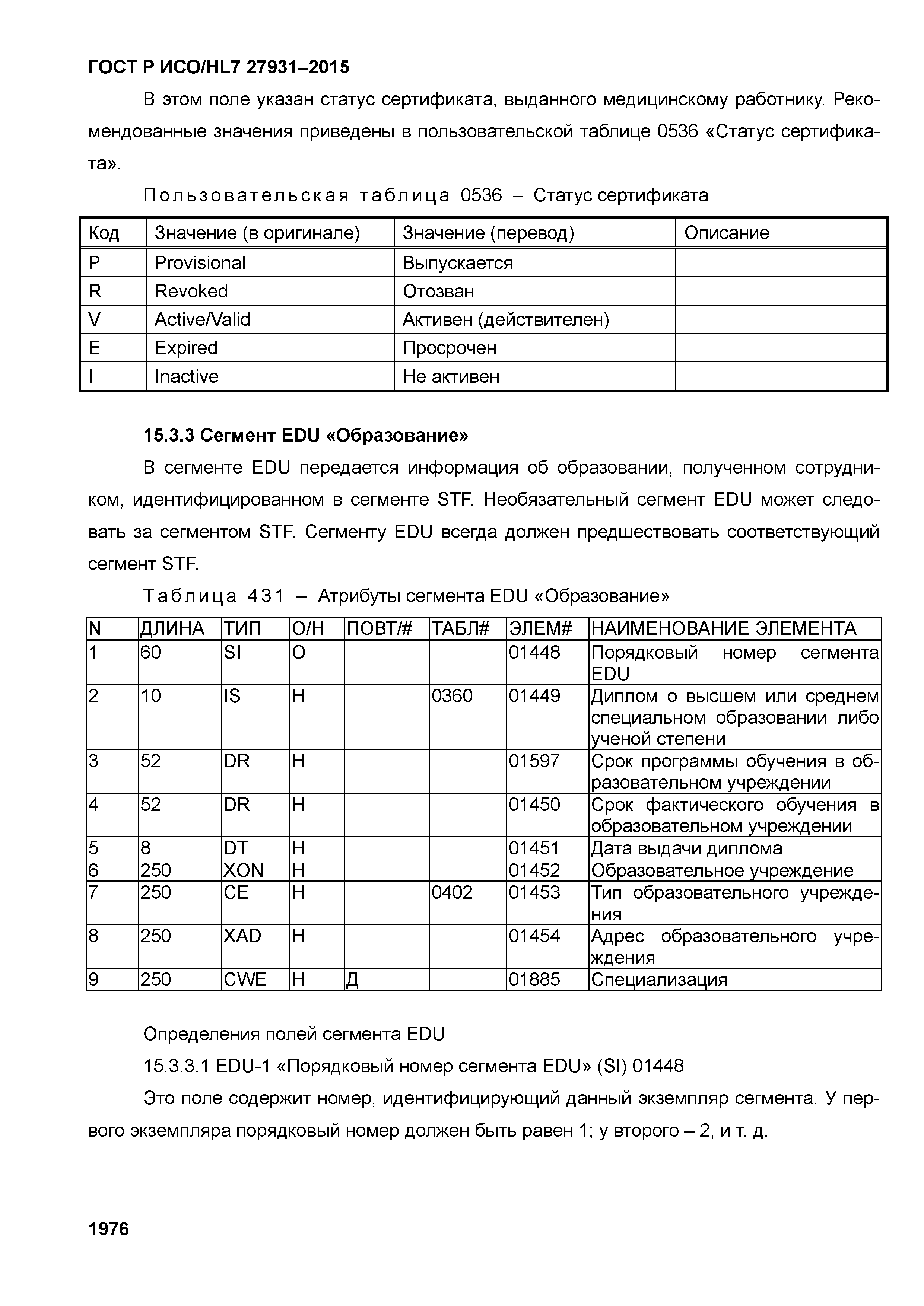 ГОСТ Р ИСО/HL7 27931-2015