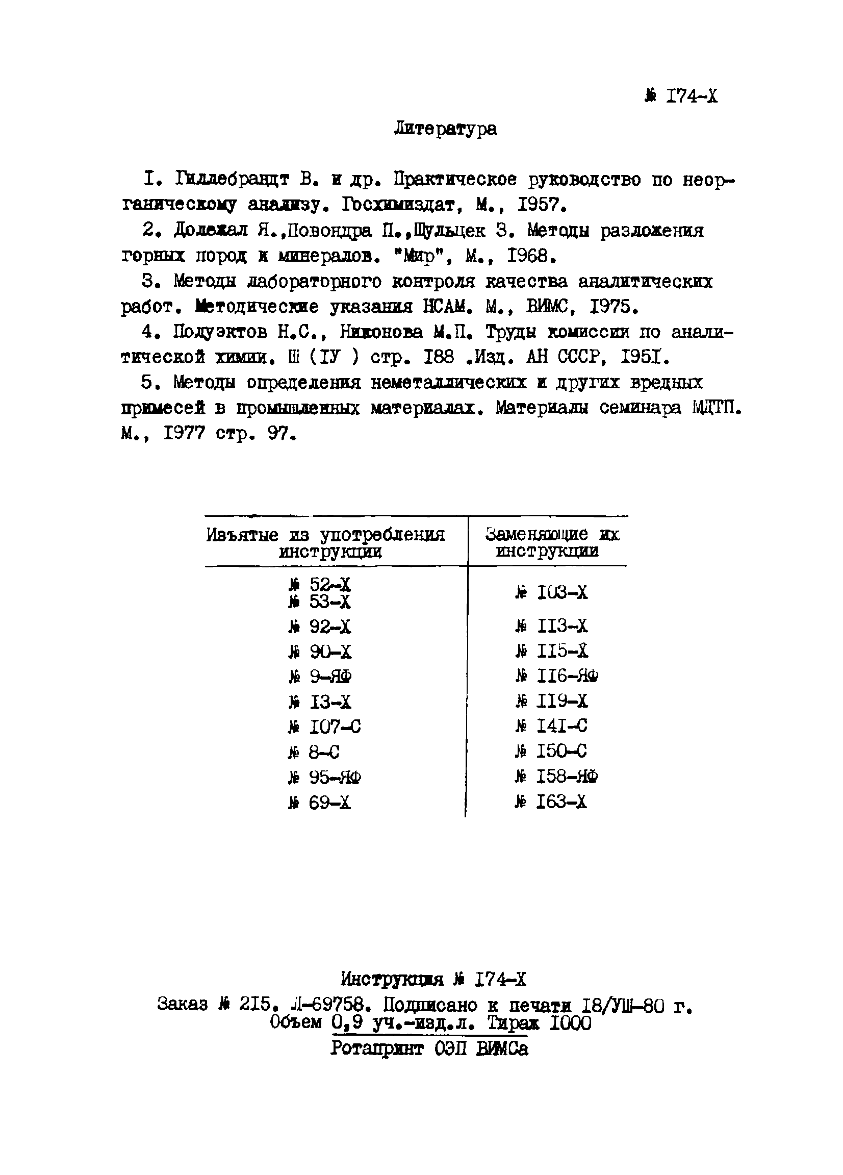 Инструкция НСАМ 174-Х