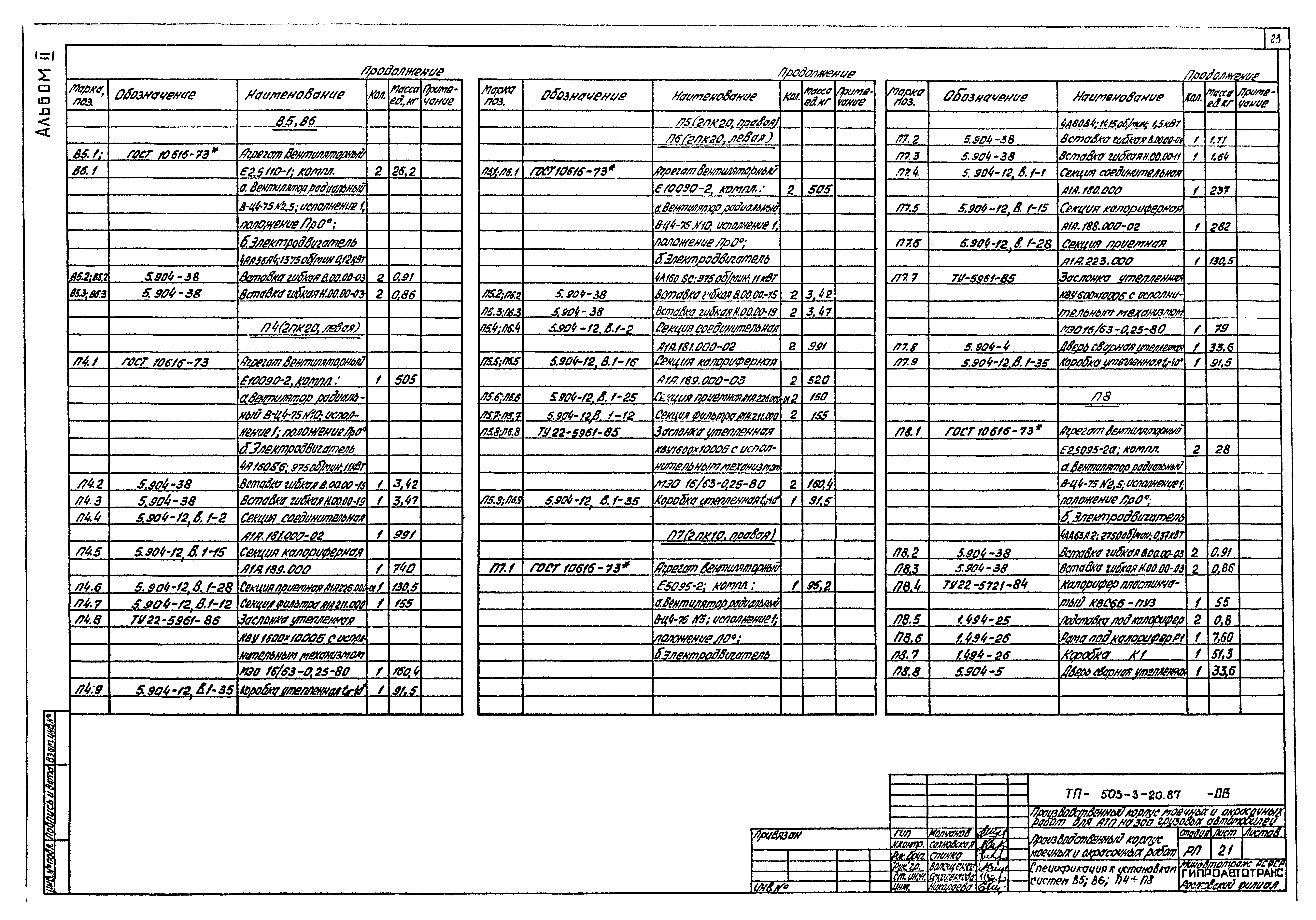 Типовой проект 503-3-20.87