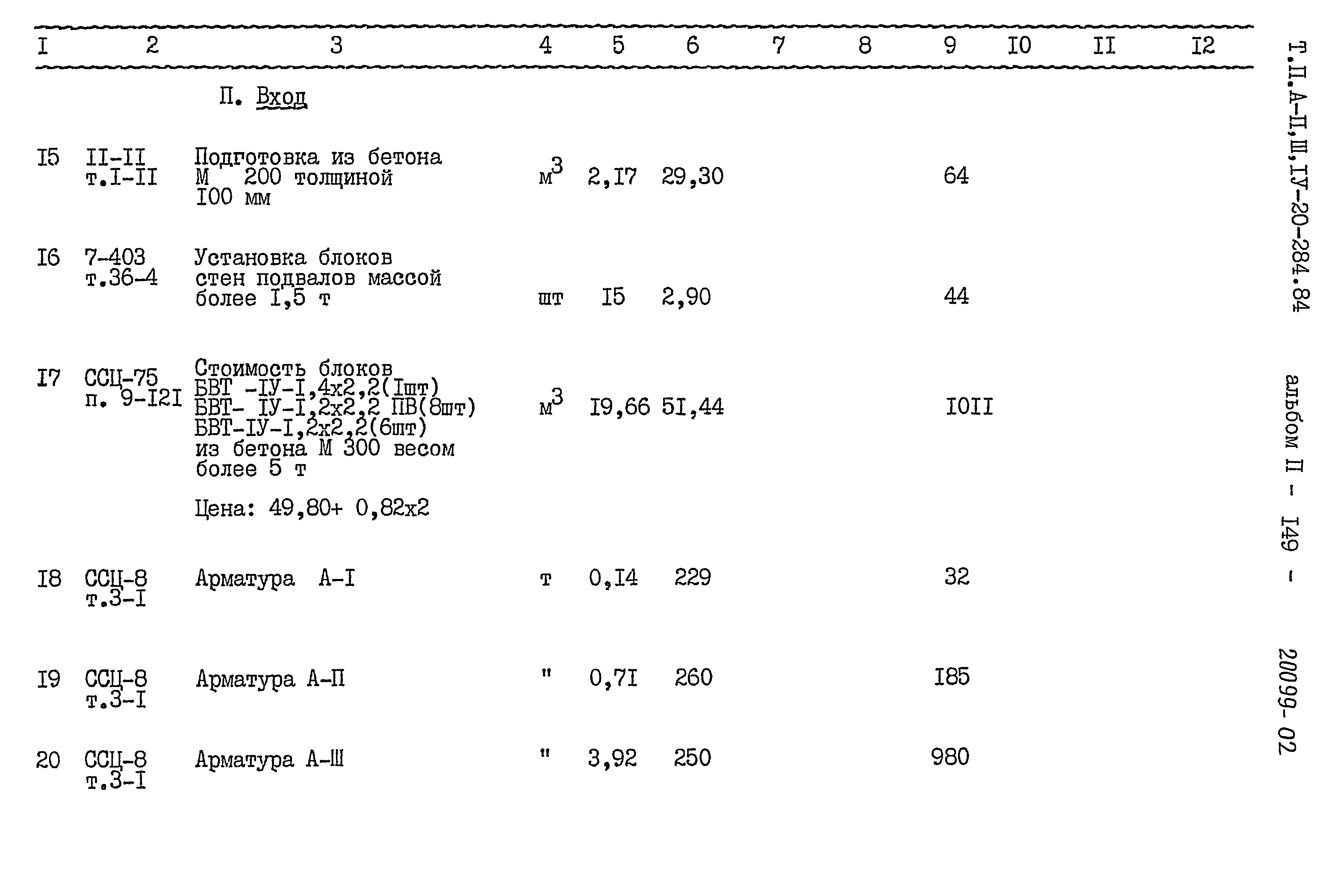 Типовой проект А-II,III,IV-20-284.84