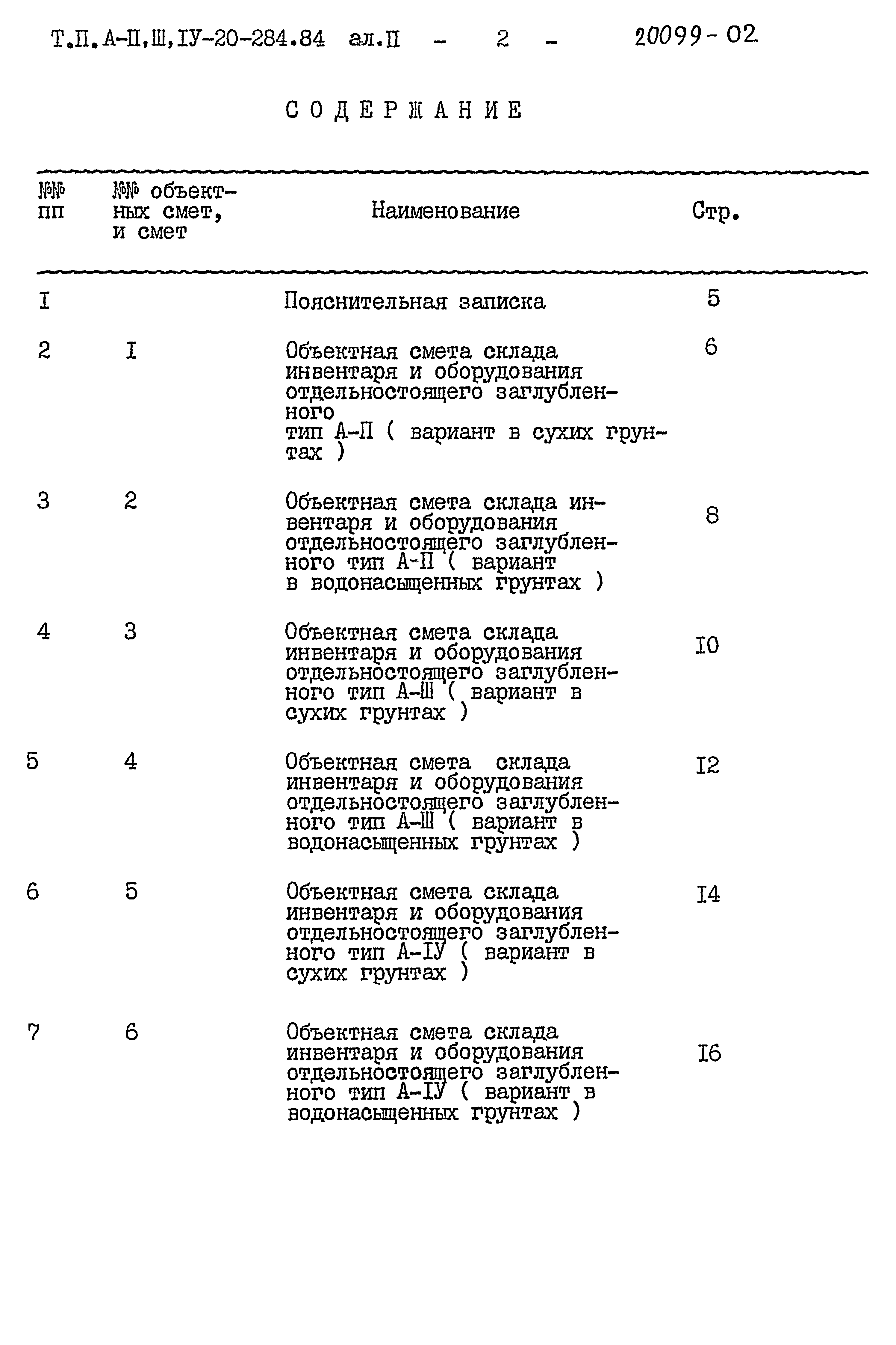 Типовой проект А-II,III,IV-20-284.84