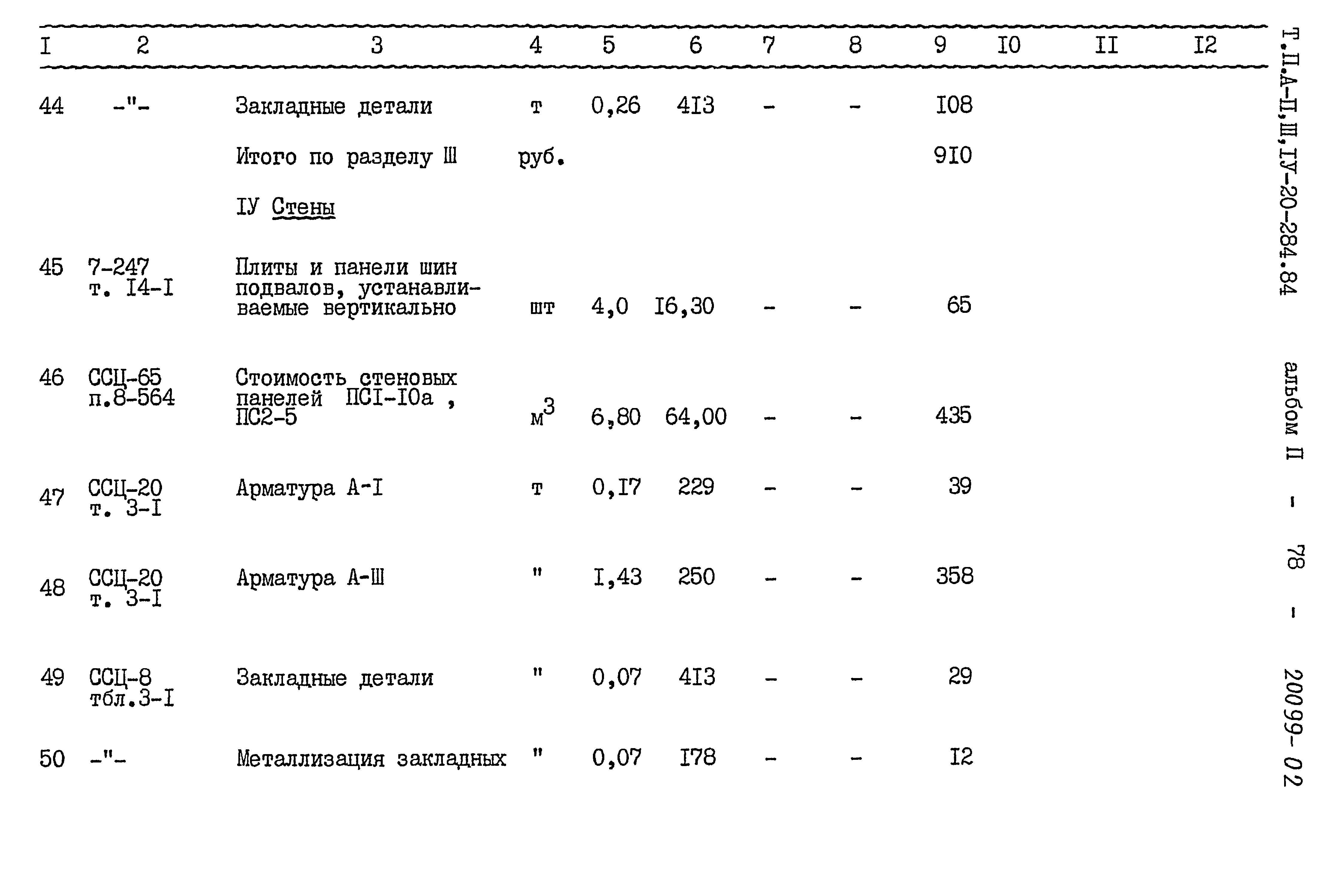 Типовой проект А-II,III,IV-20-284.84