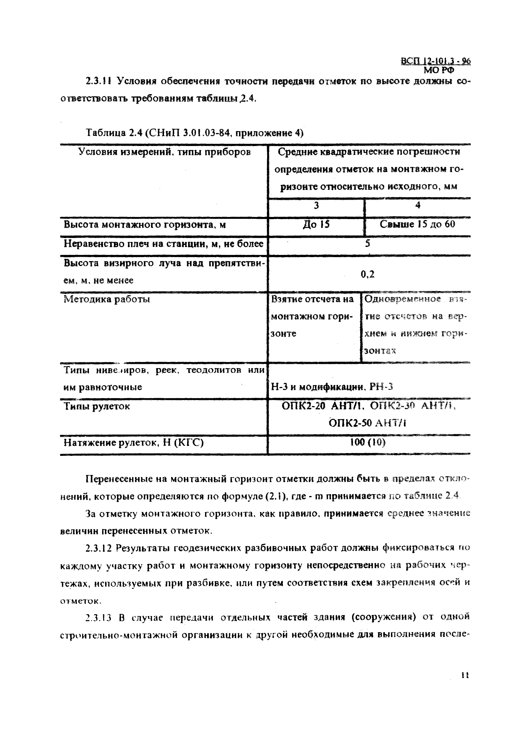 ВСП 12-101.3-96/МО РФ