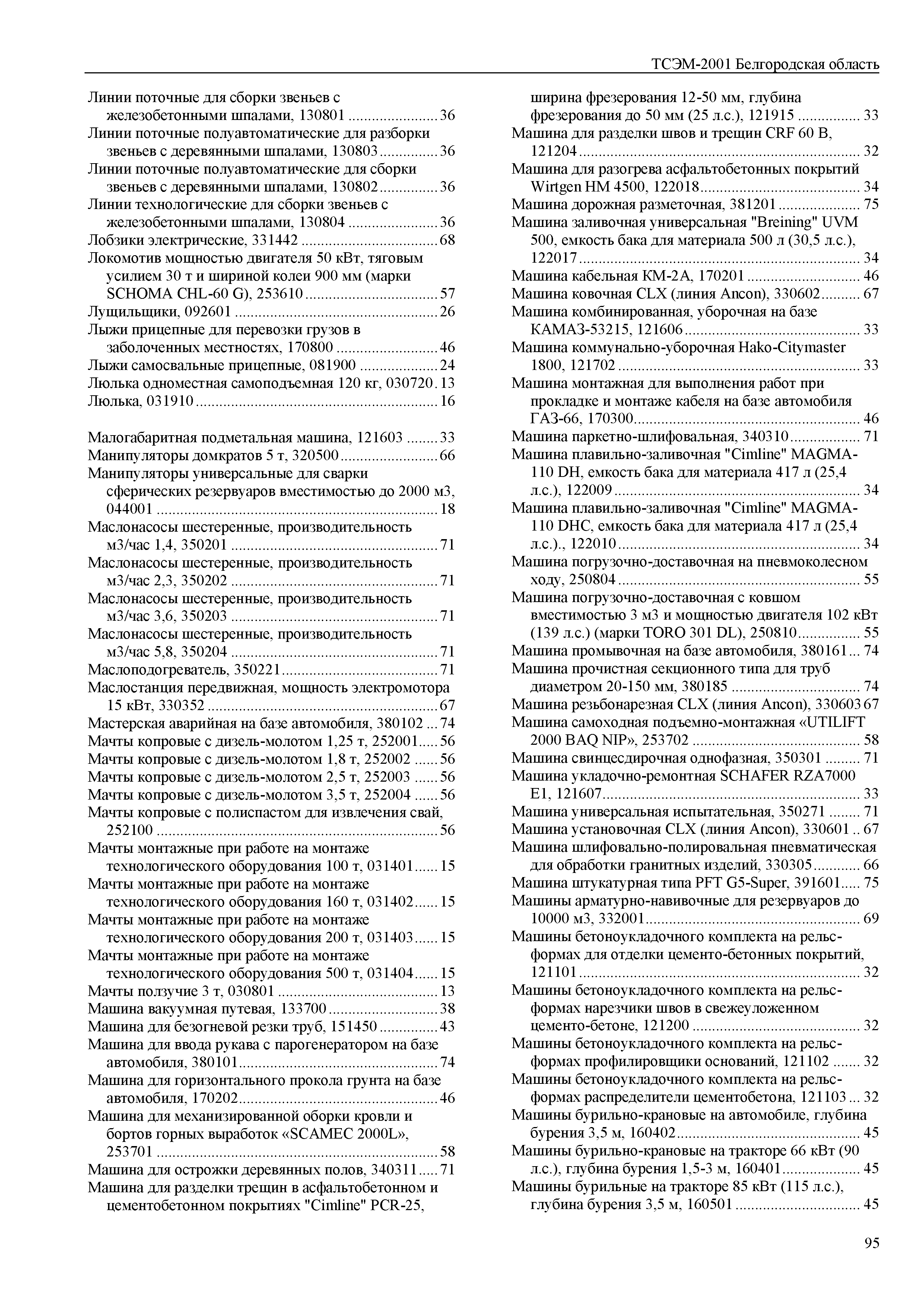 ТСЭМ Белгородская область 2001