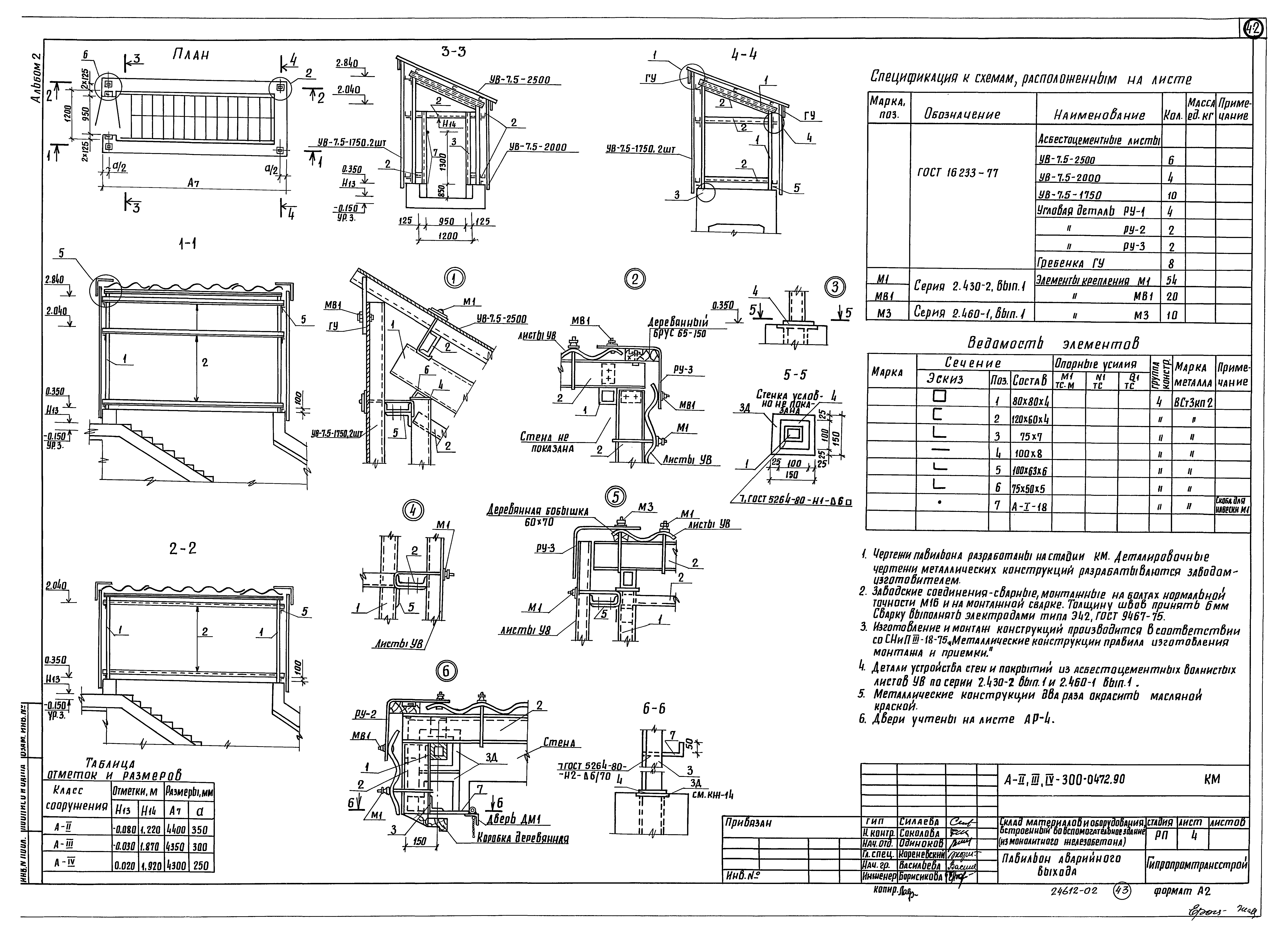 Типовые проектные решения А-II,III,IV-300-0472.90