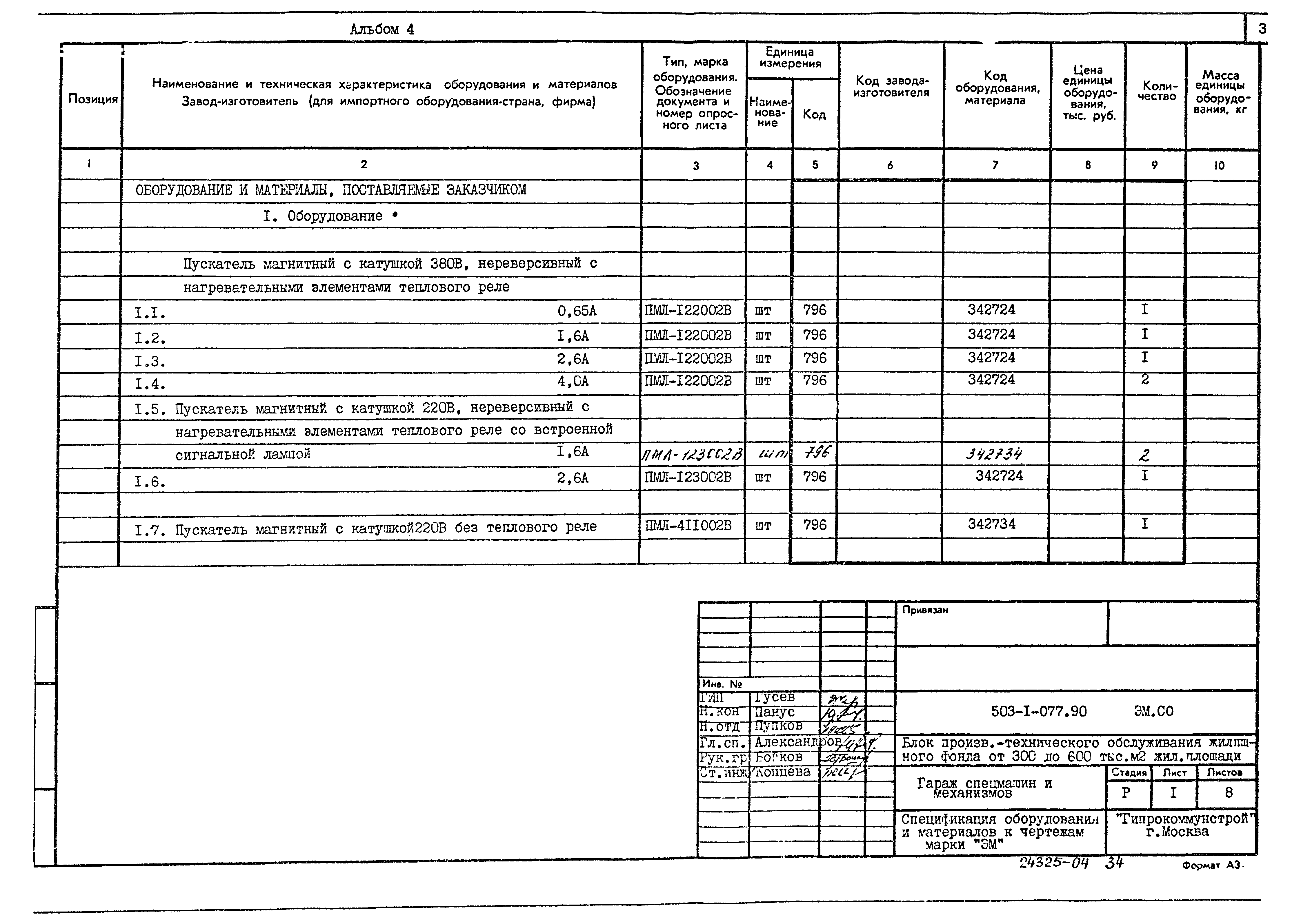 Типовые проектные решения 503-1-077.90