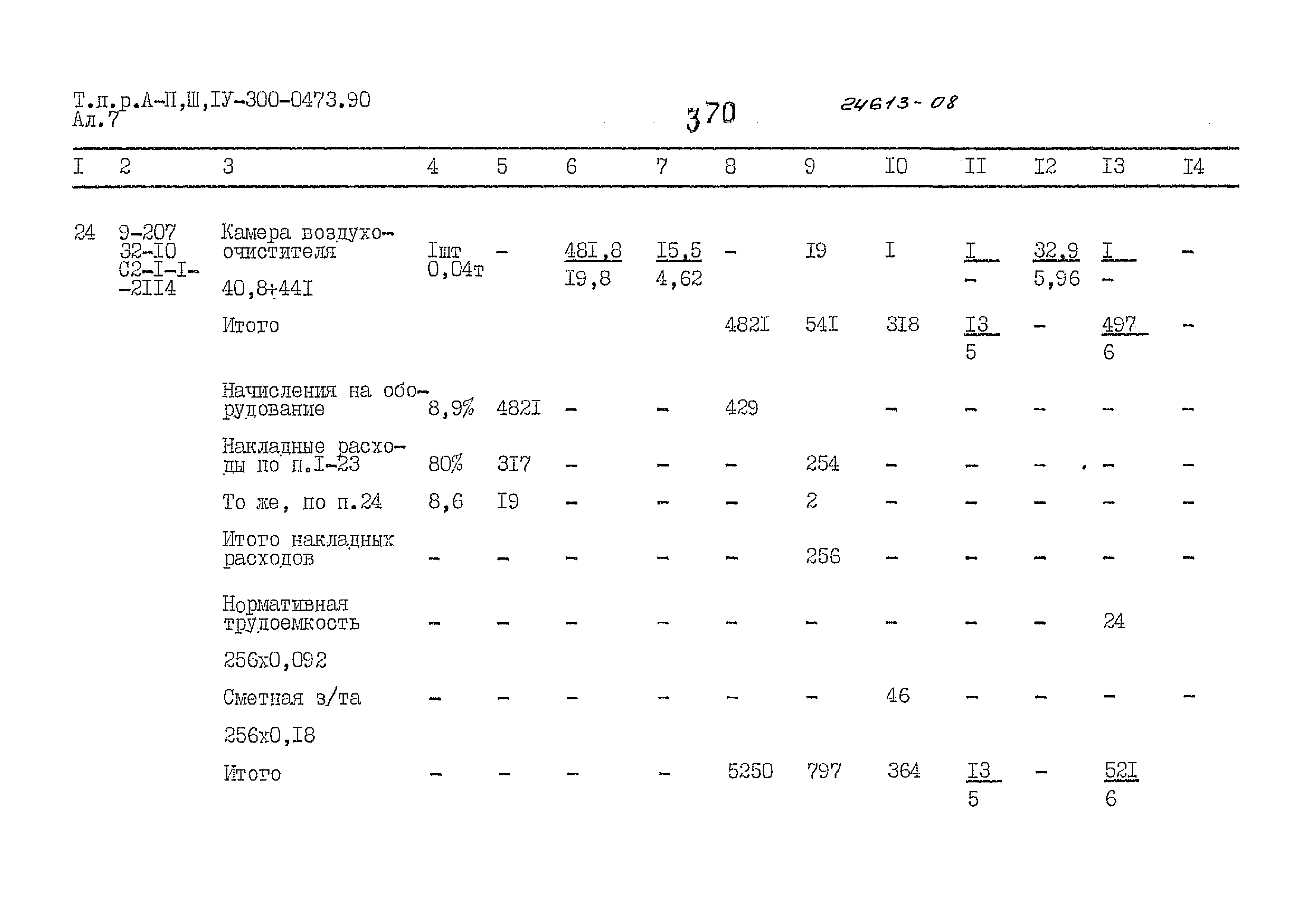 Типовые проектные решения А-II,III,IV-300-0473.90