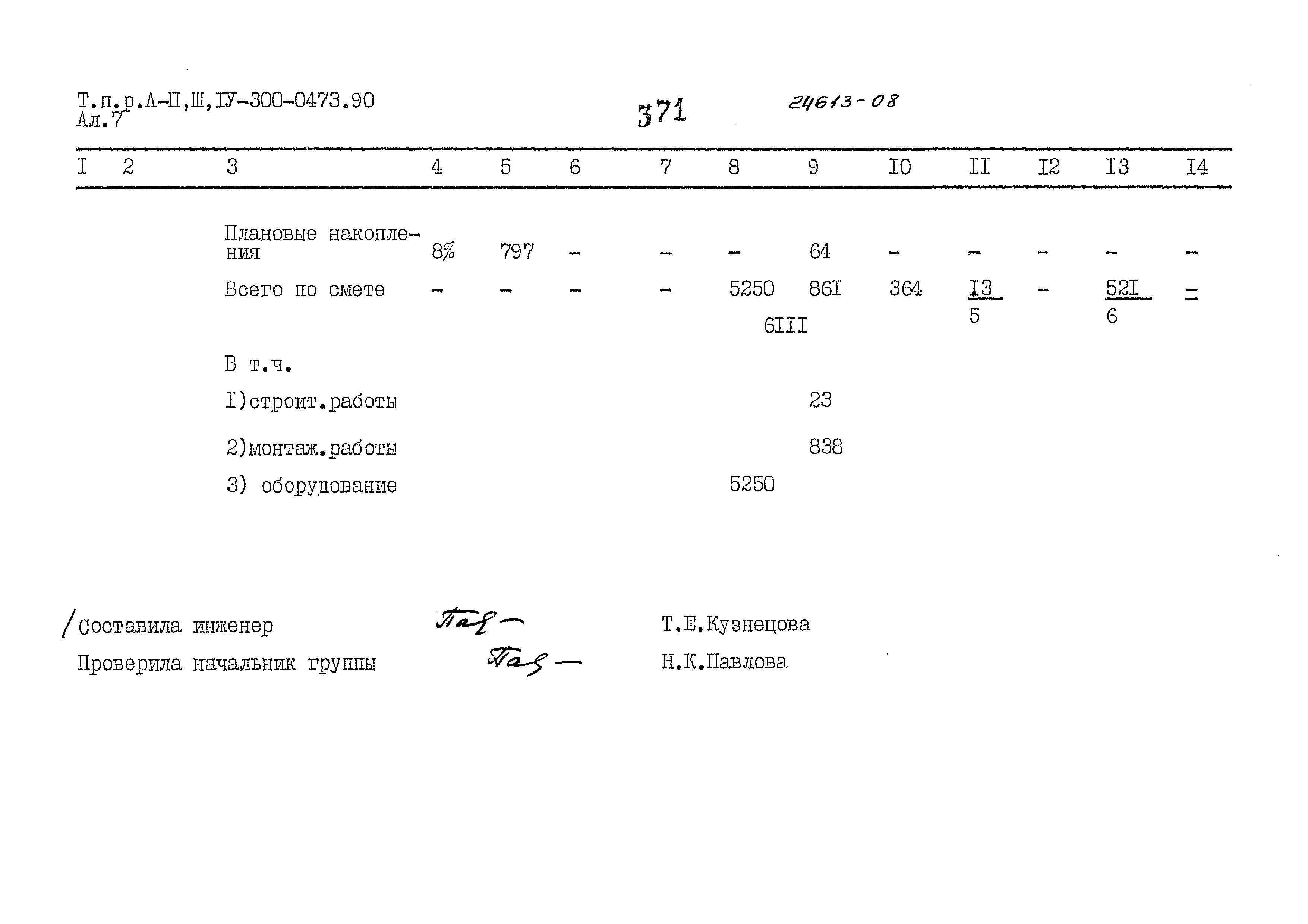 Типовые проектные решения А-II,III,IV-300-0473.90