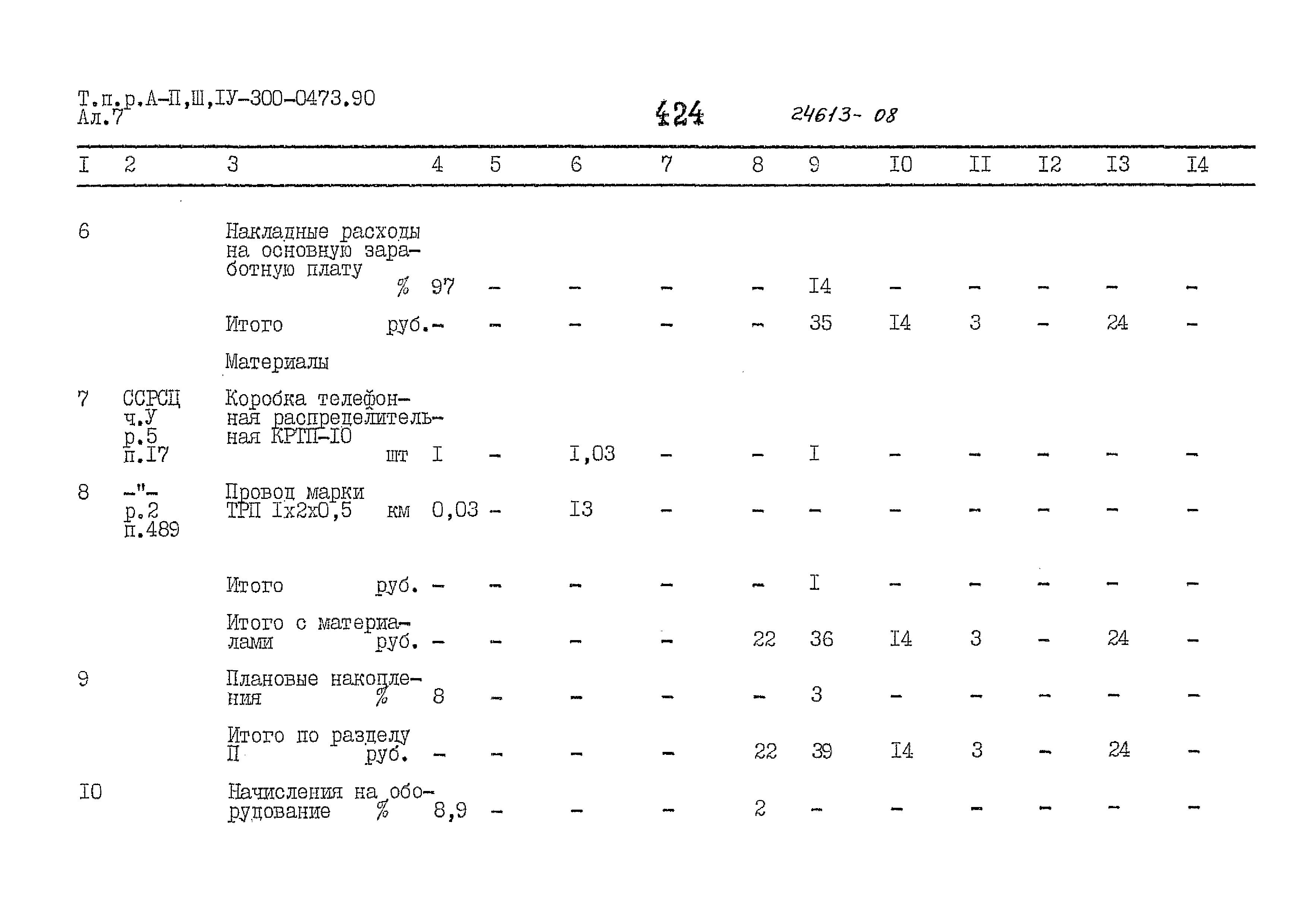 Типовые проектные решения А-II,III,IV-300-0473.90