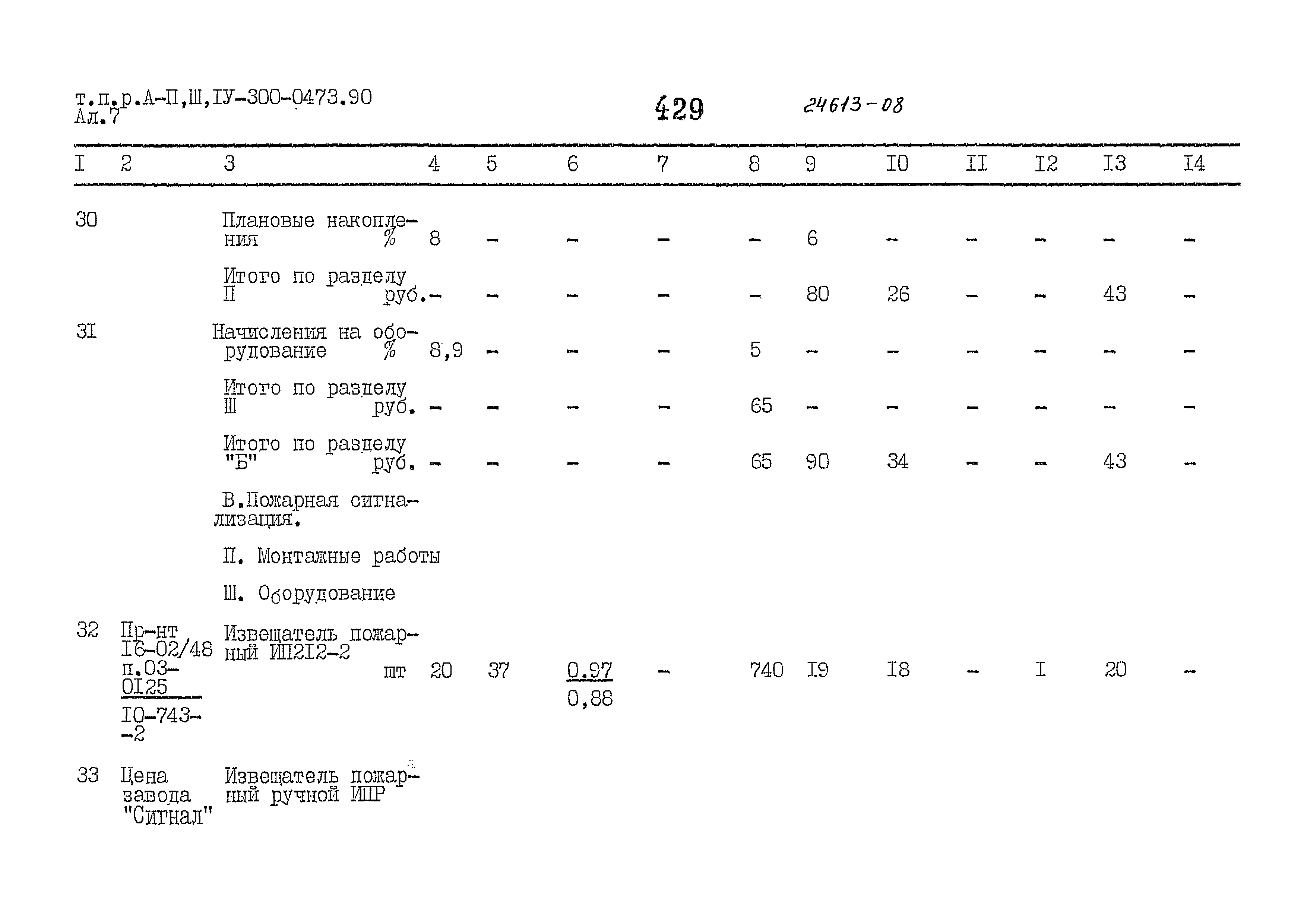 Типовые проектные решения А-II,III,IV-300-0473.90