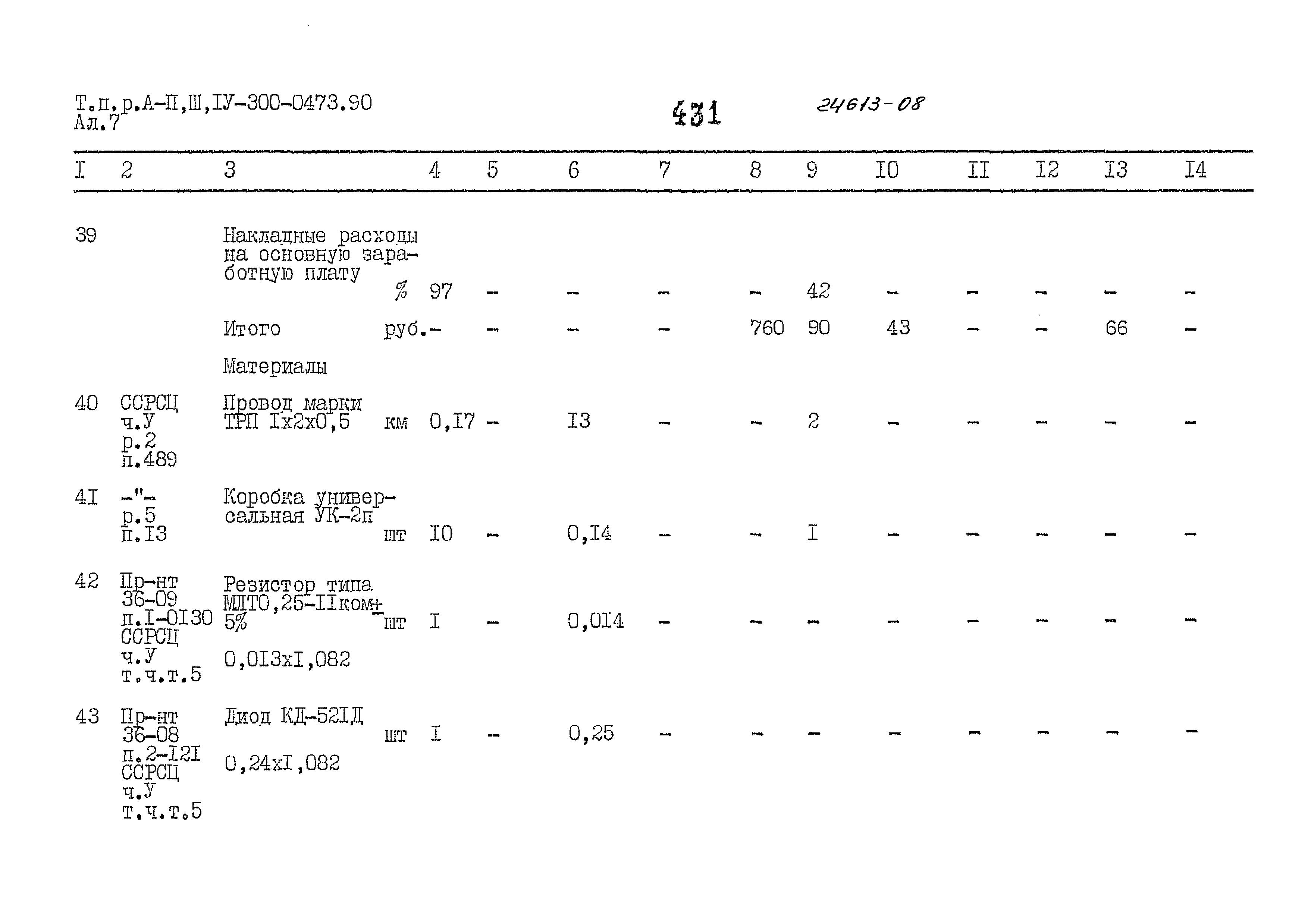 Типовые проектные решения А-II,III,IV-300-0473.90