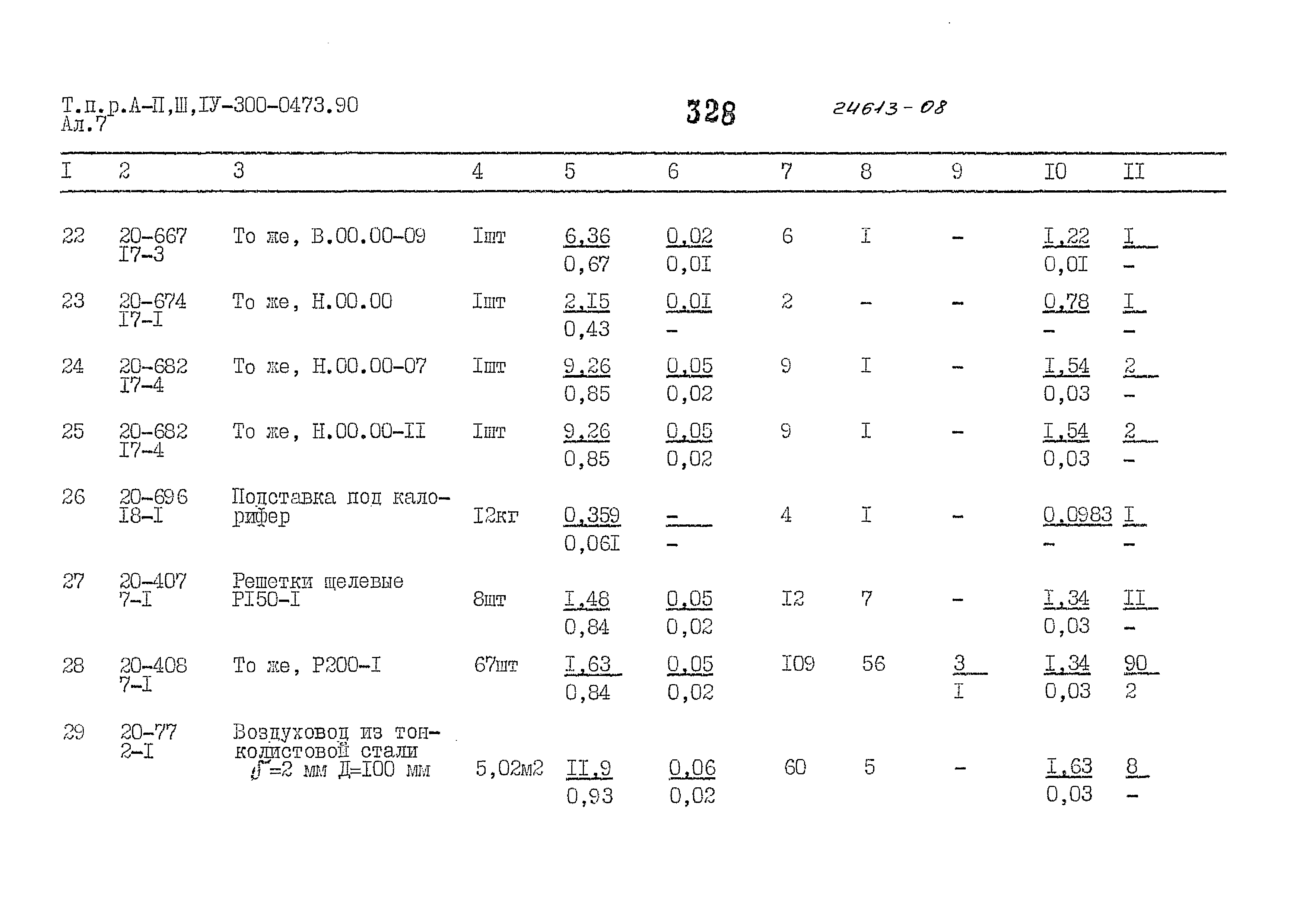 Типовые проектные решения А-II,III,IV-300-0473.90