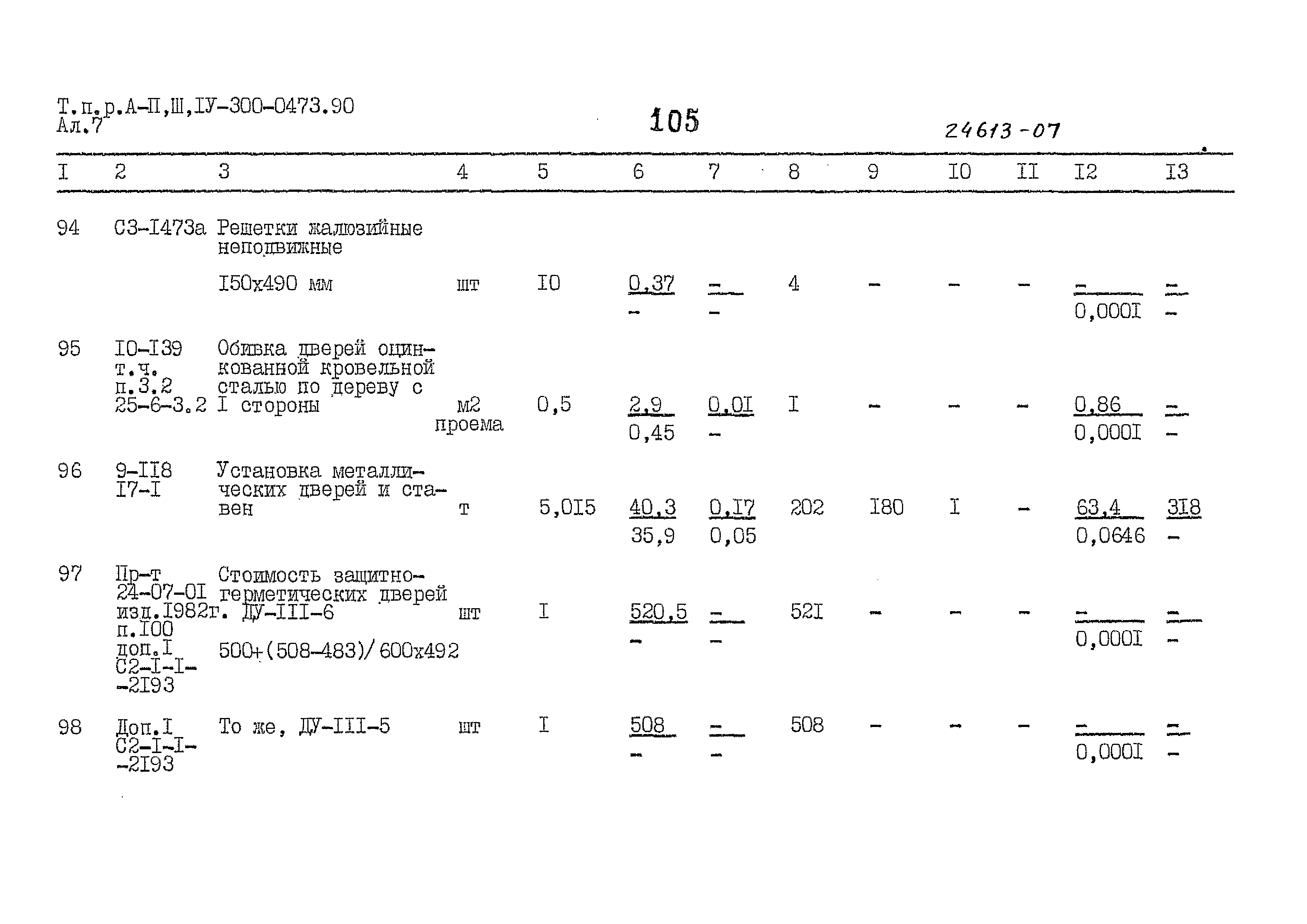 Типовые проектные решения А-II,III,IV-300-0473.90