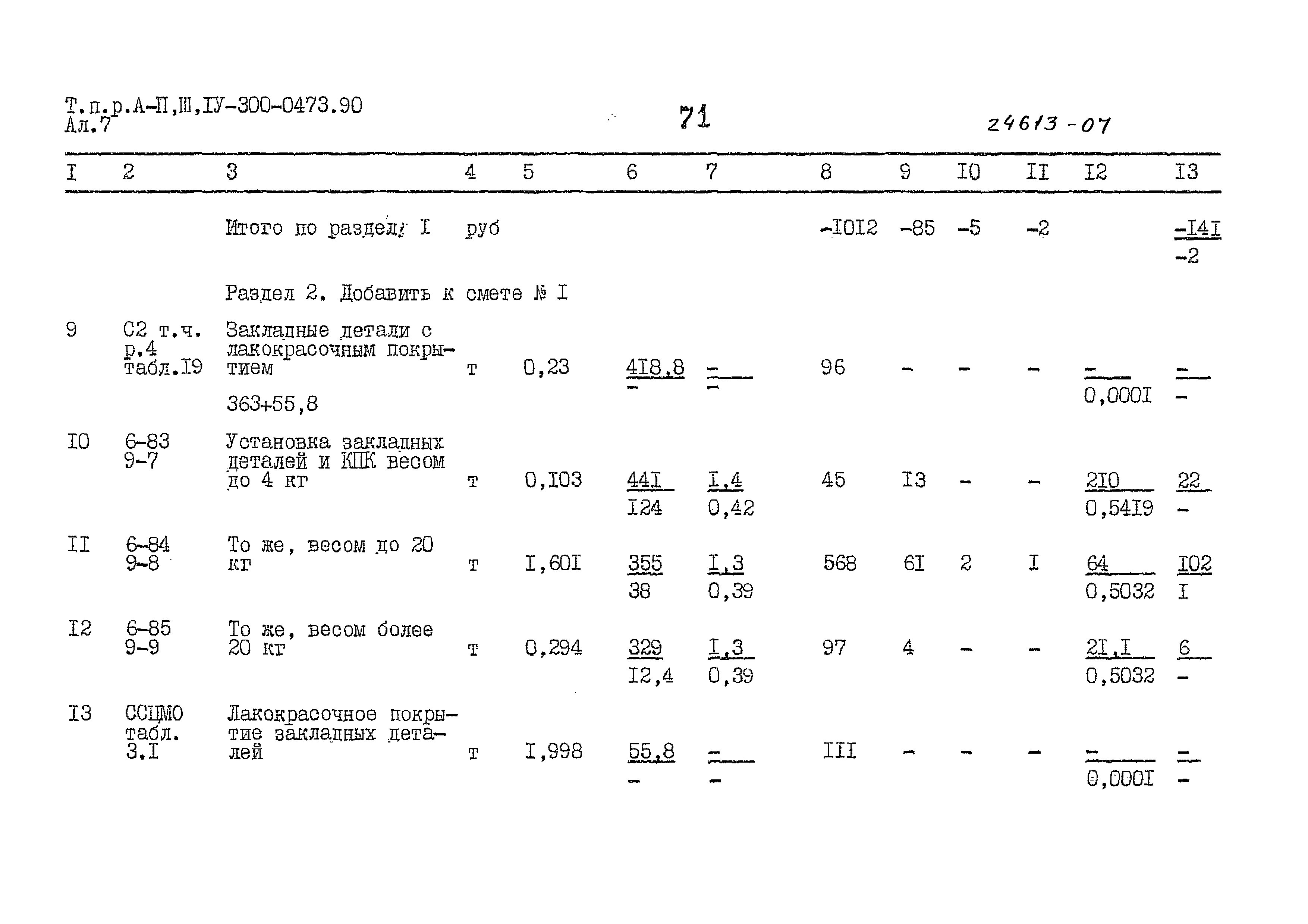 Типовые проектные решения А-II,III,IV-300-0473.90