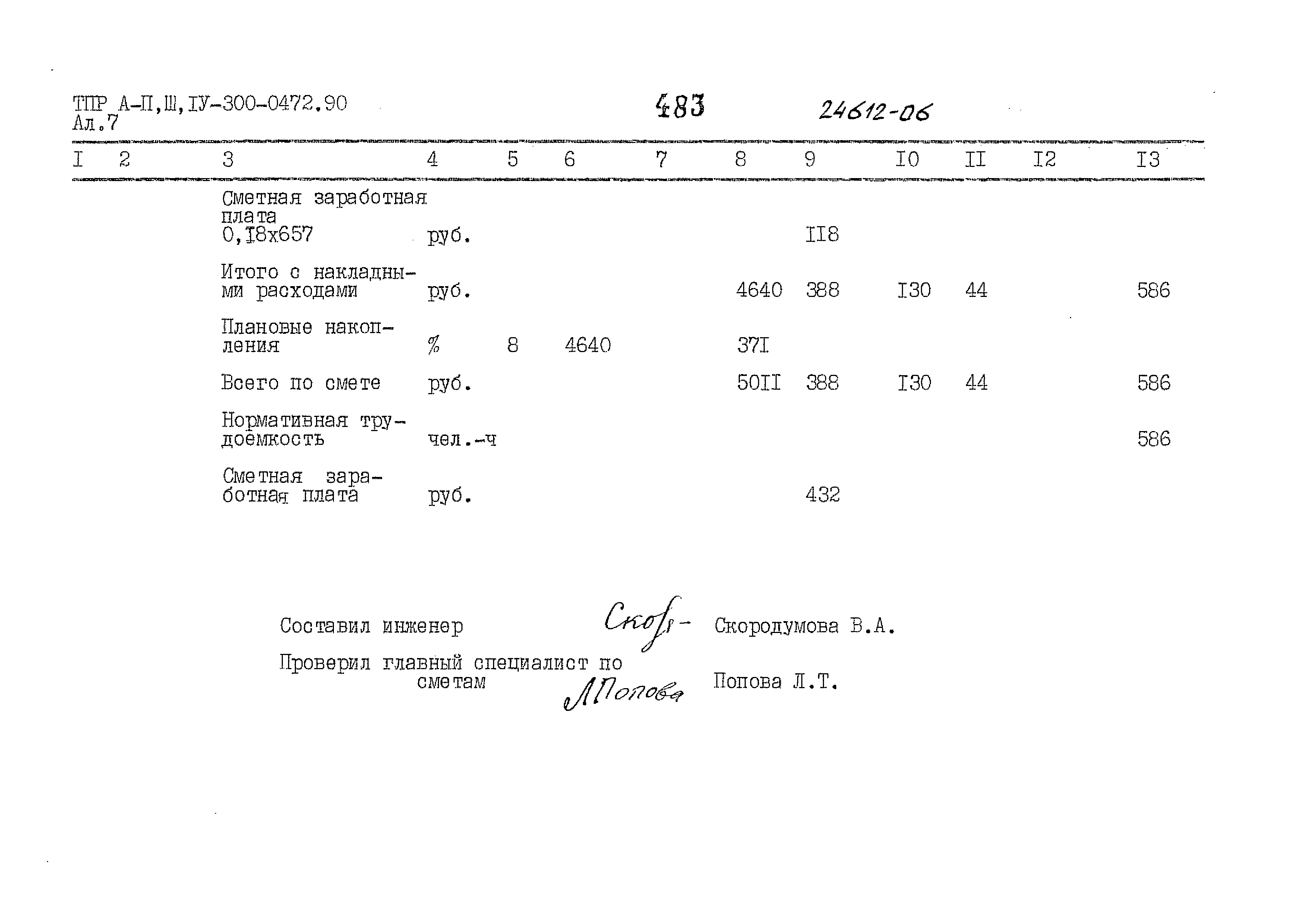 Типовые проектные решения А-II,III,IV-300-0472.90