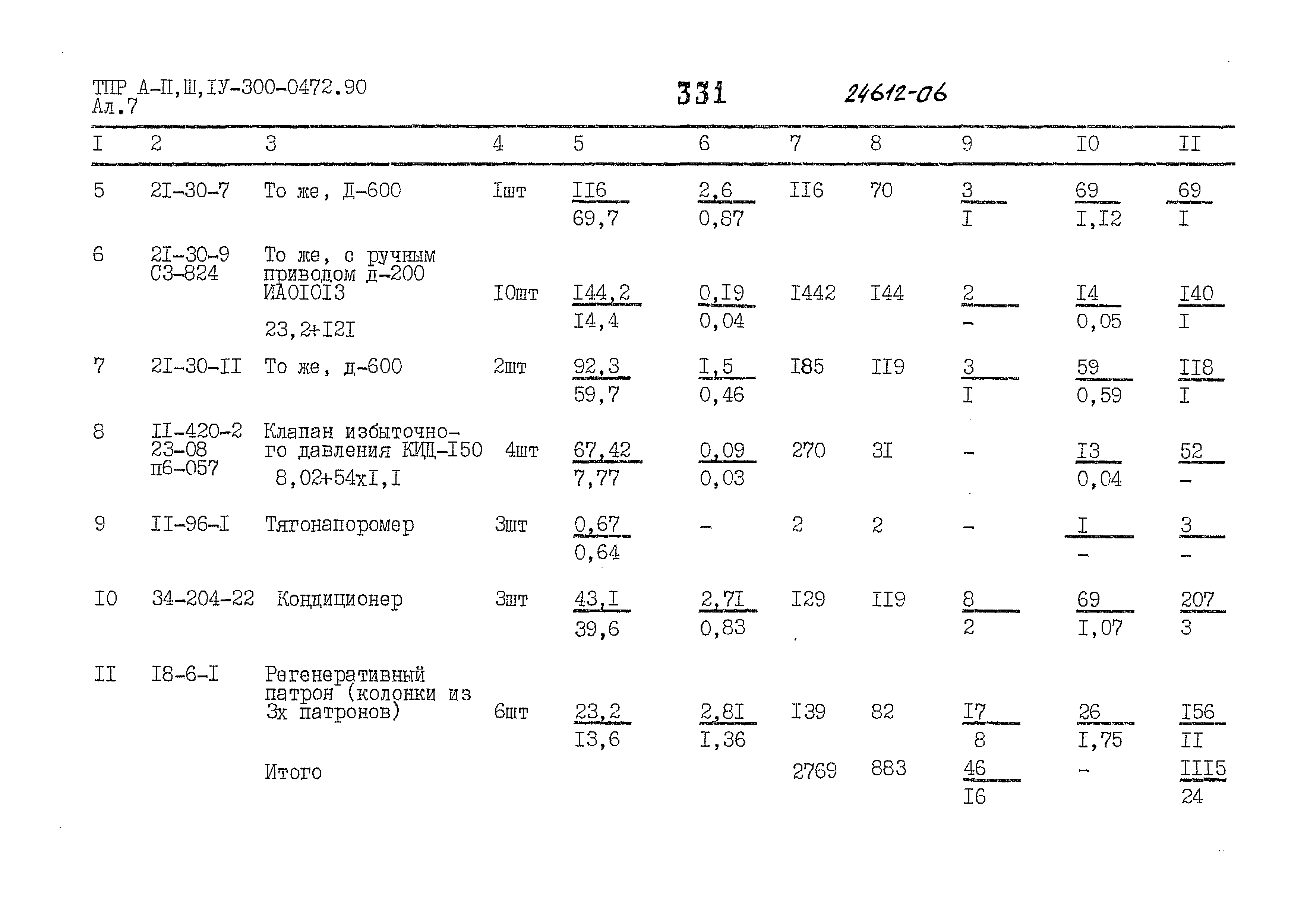 Типовые проектные решения А-II,III,IV-300-0472.90